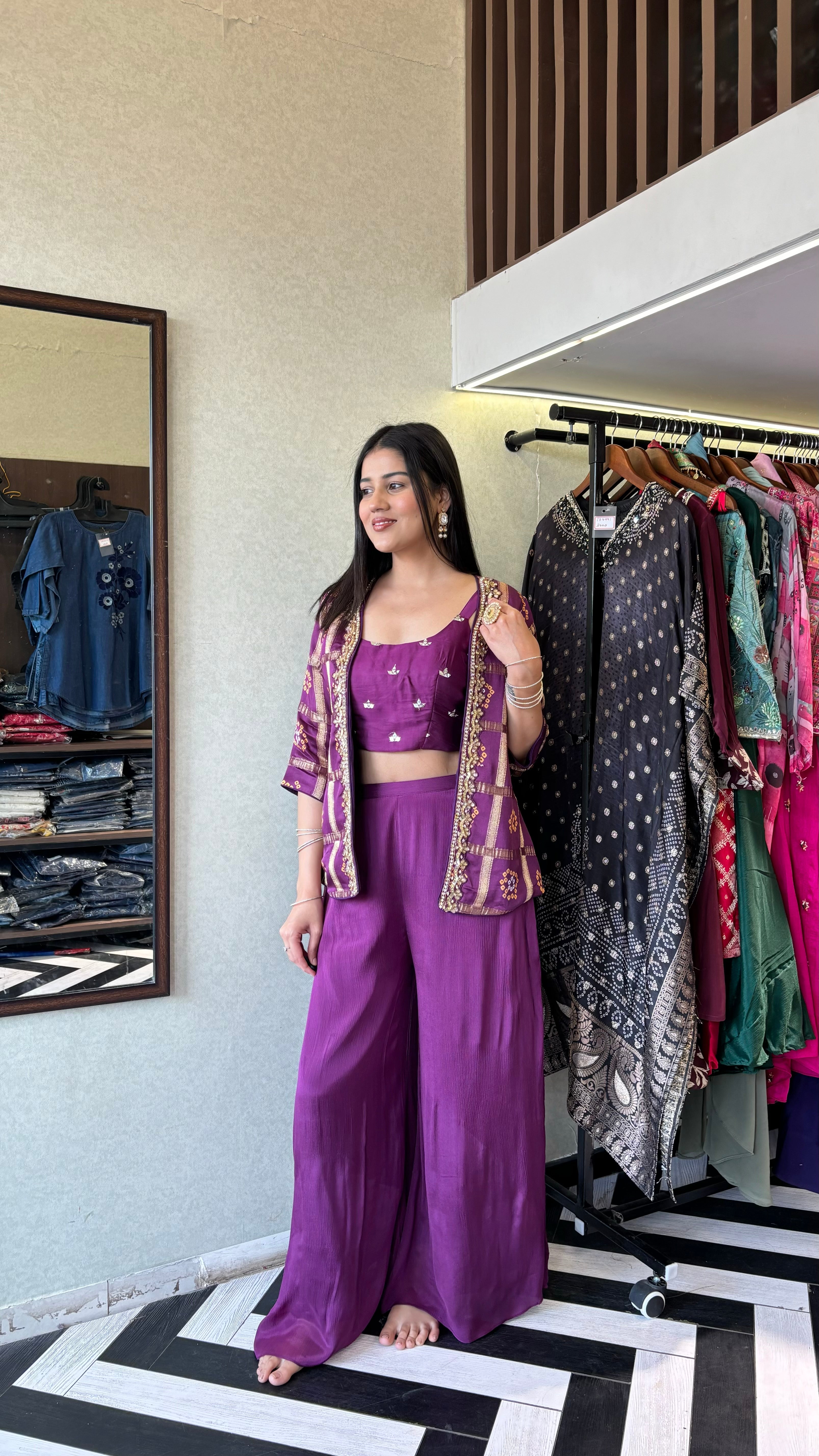 Pure Gaji Silk 3 Piece Indo western