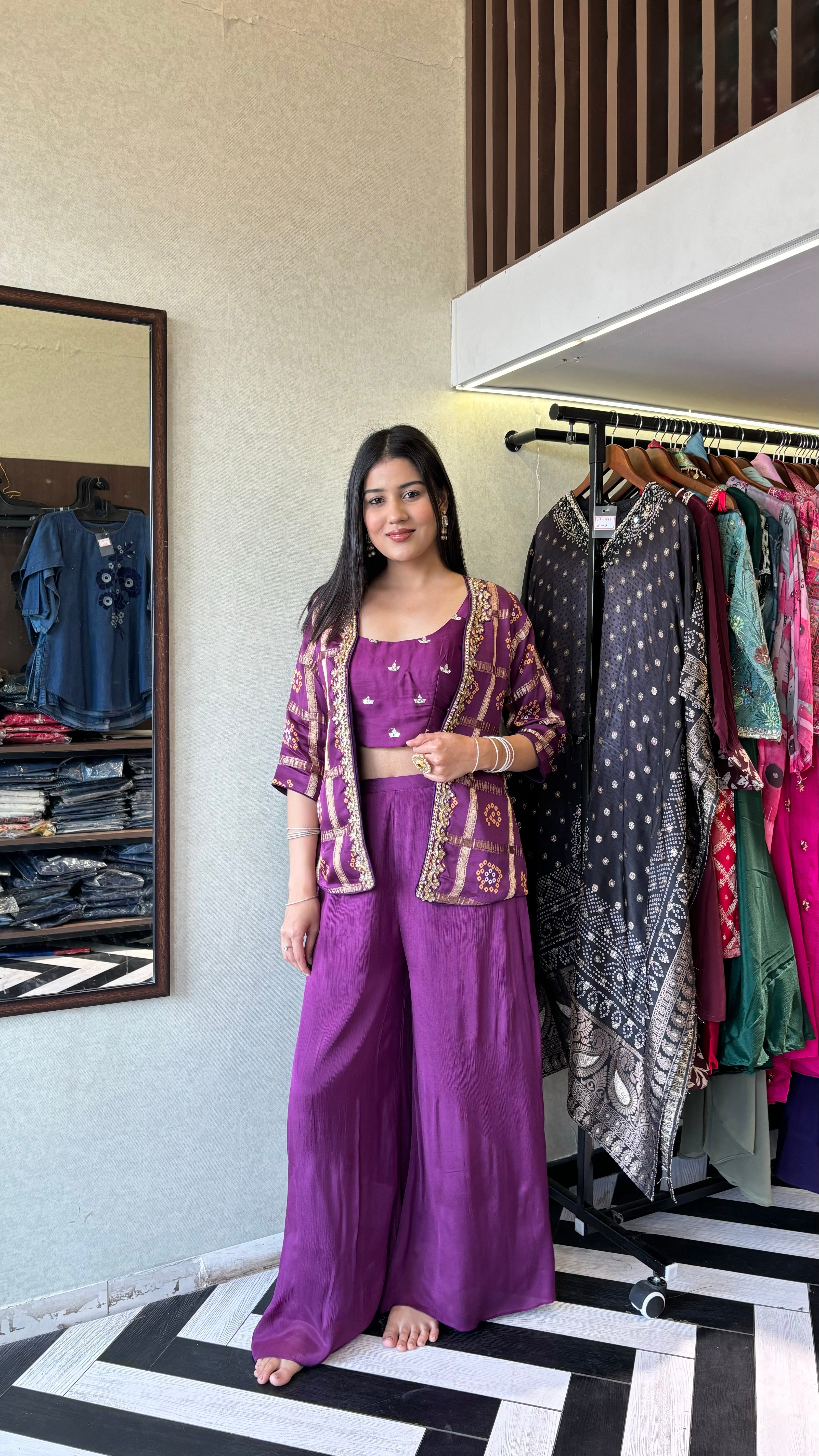 Pure Gaji Silk 3 Piece Indo western