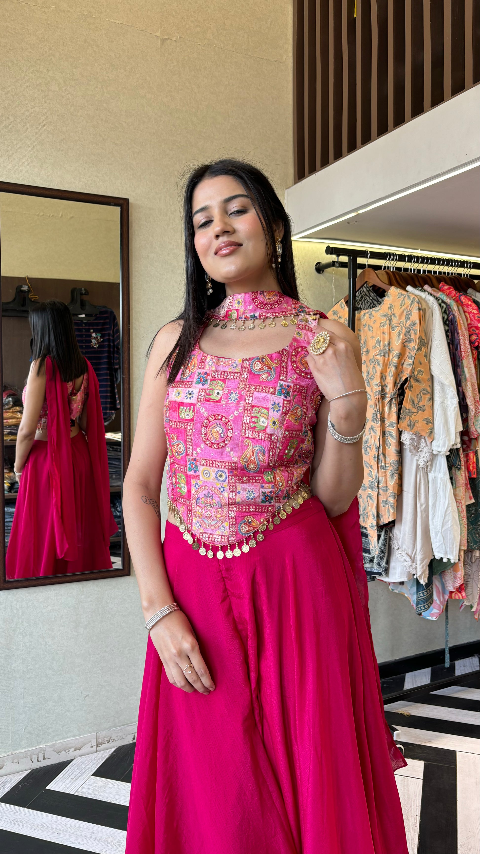 Pure Georgette Indo Western Style 3  Piece