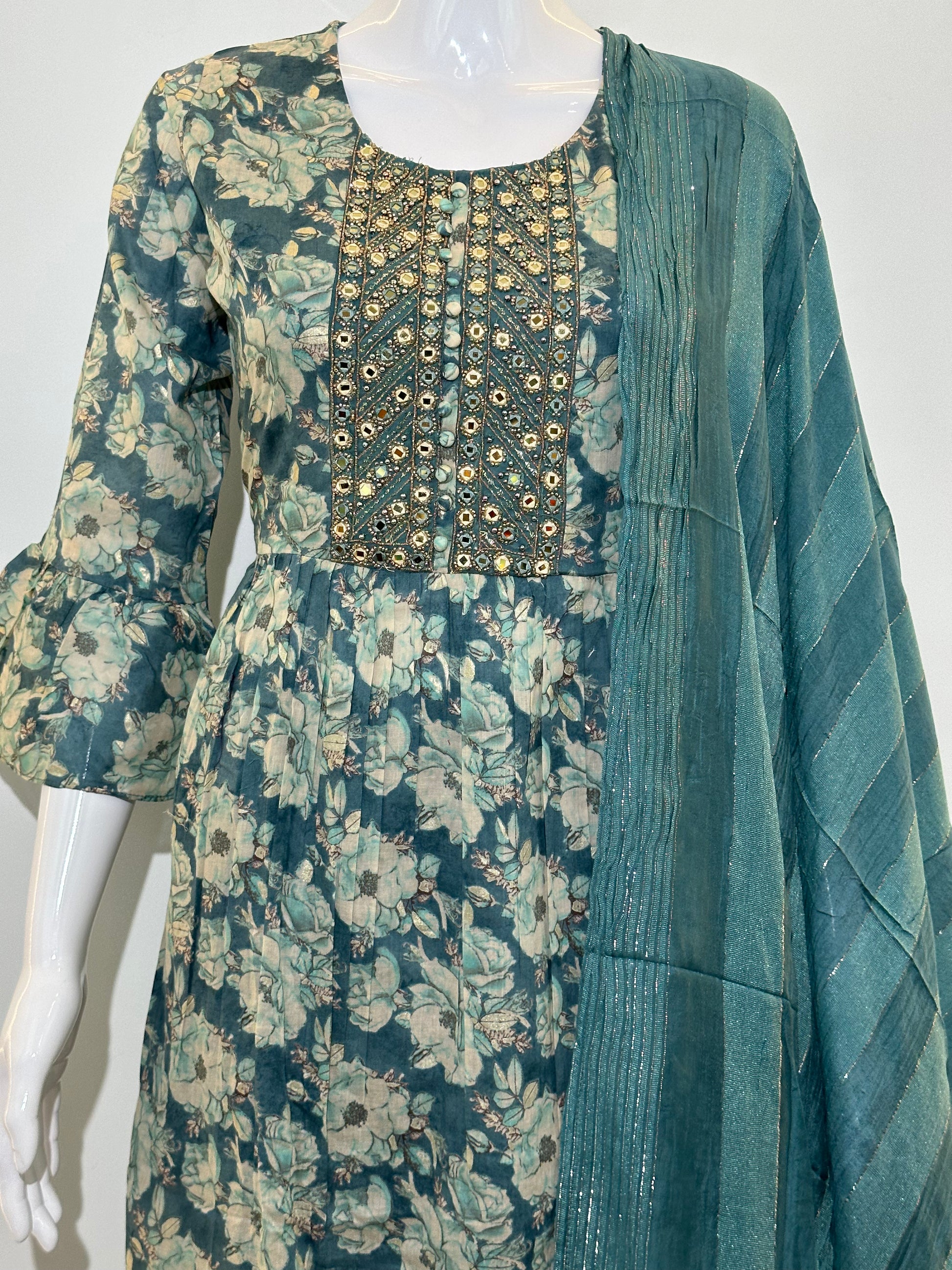 Naira Cut Cotton Kurti Set - 3 Piece