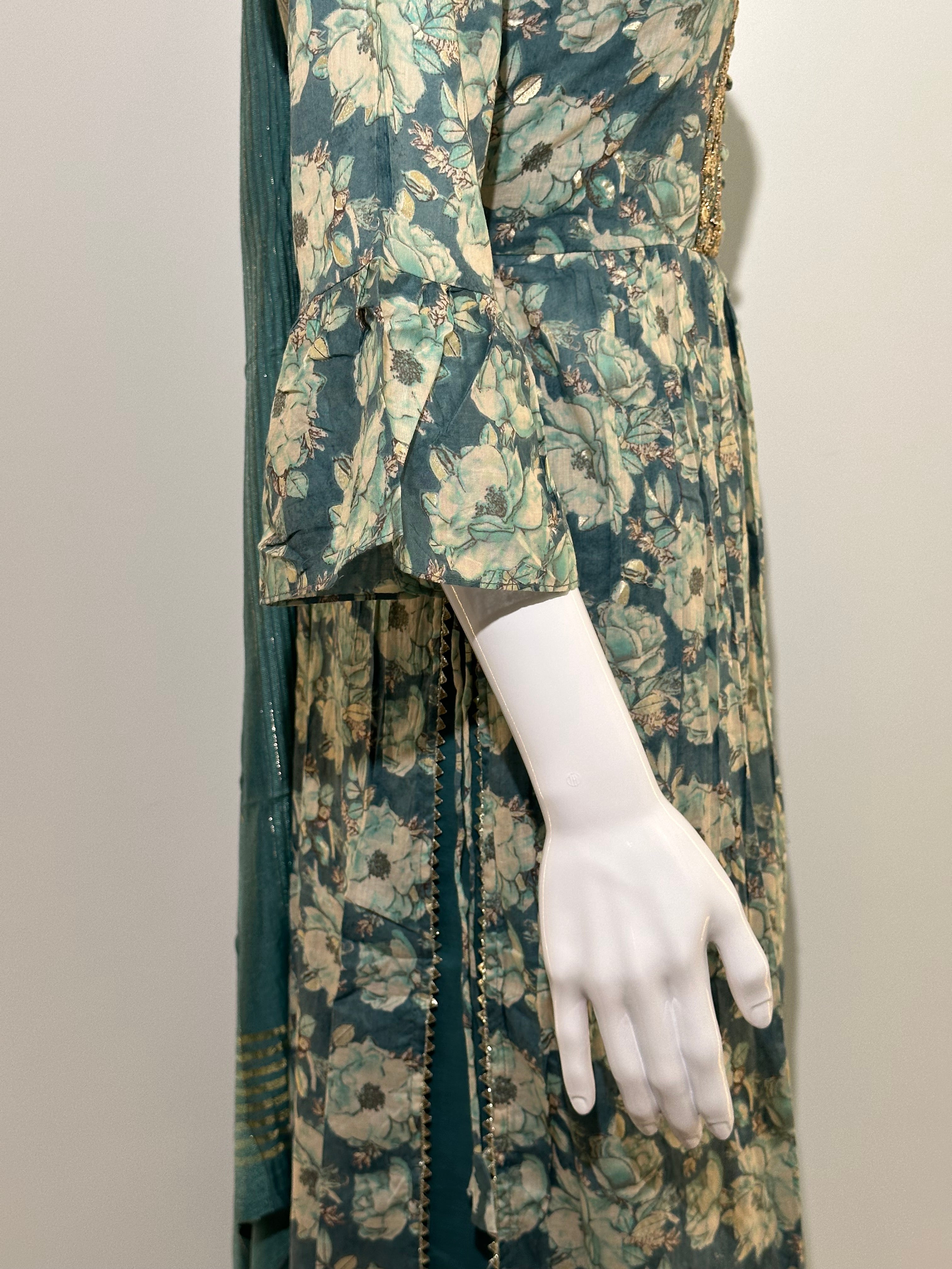 Image of Naira Cut Cotton Kurti Set - 3 Piece