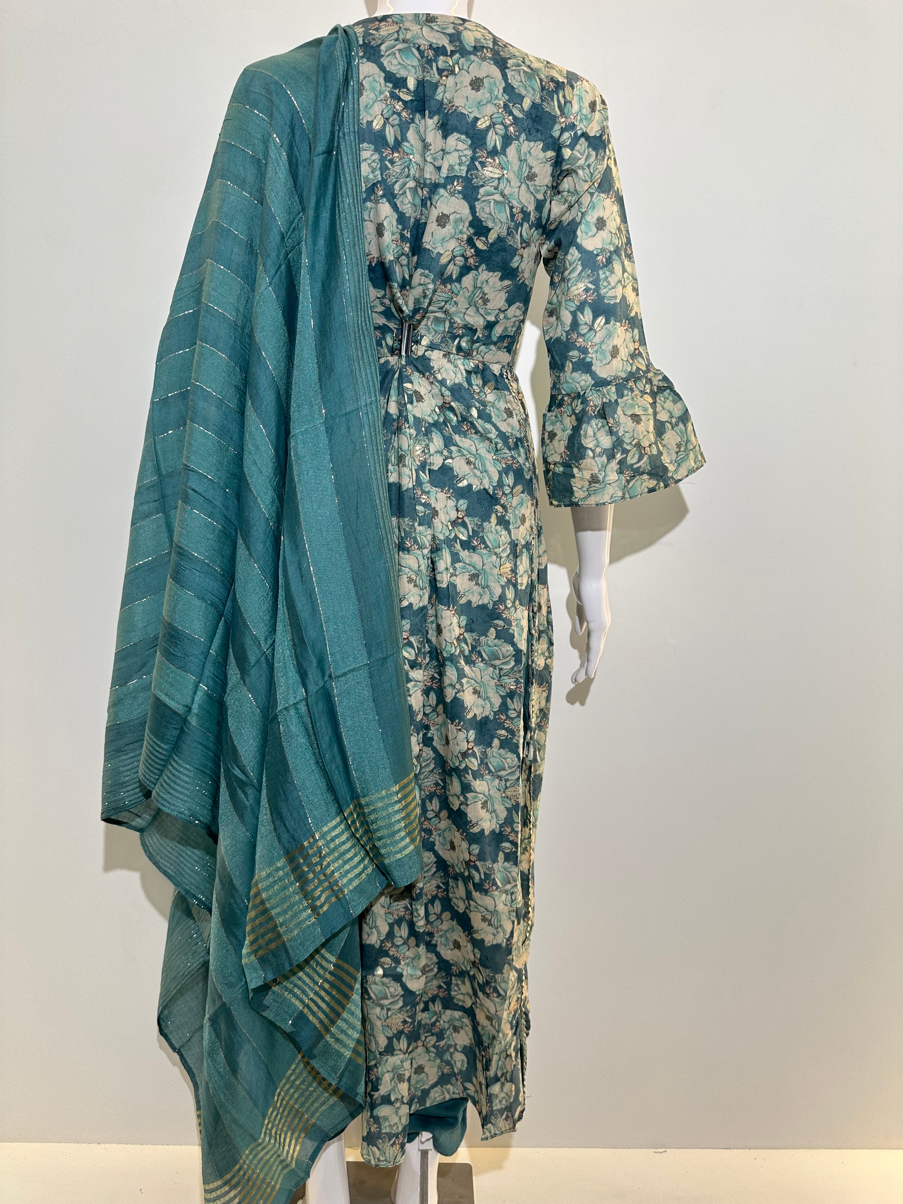 Image of Naira Cut Cotton Kurti Set - 3 Piece