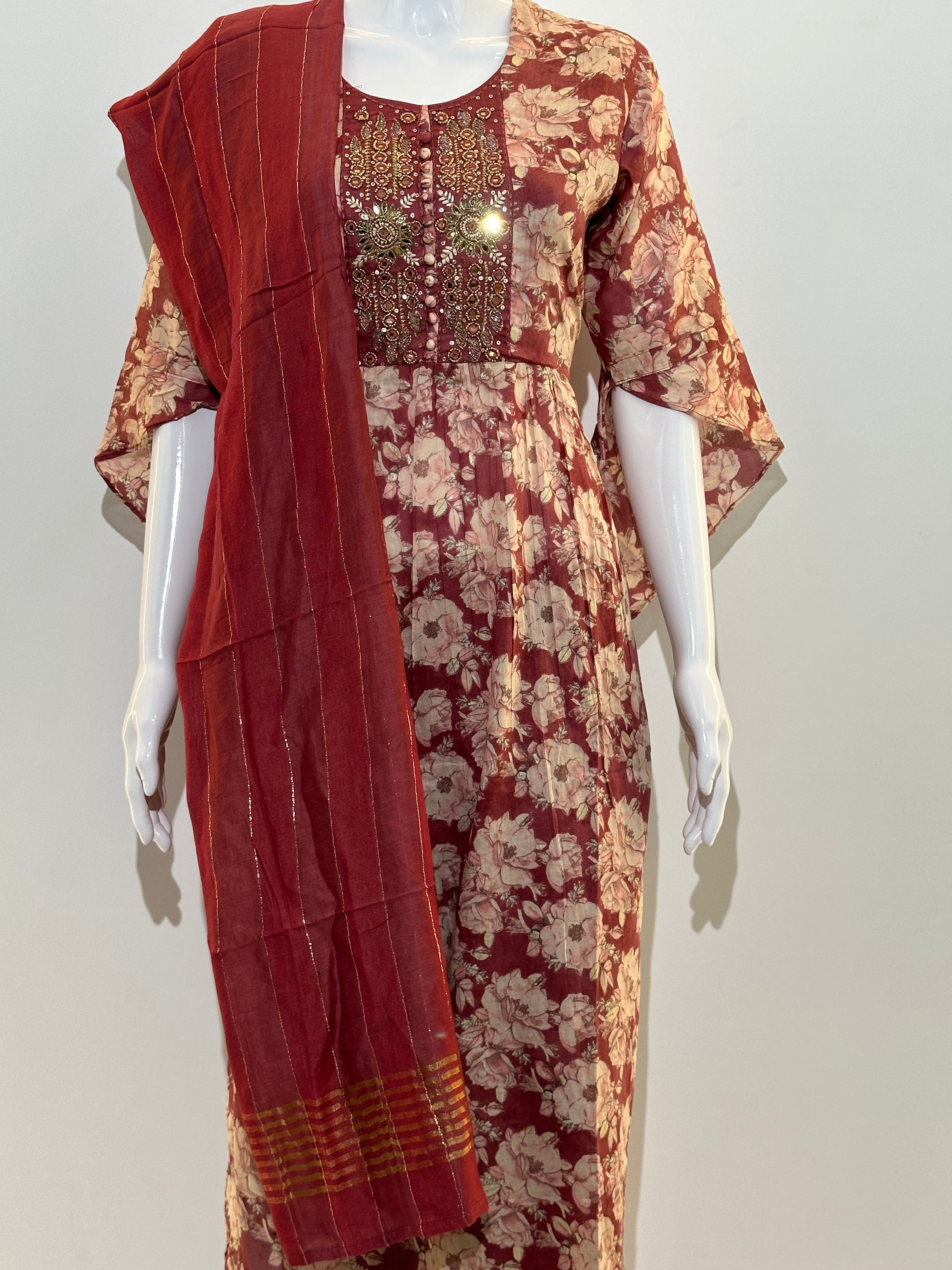 Image of Cotton Alia Cut Flower Gown