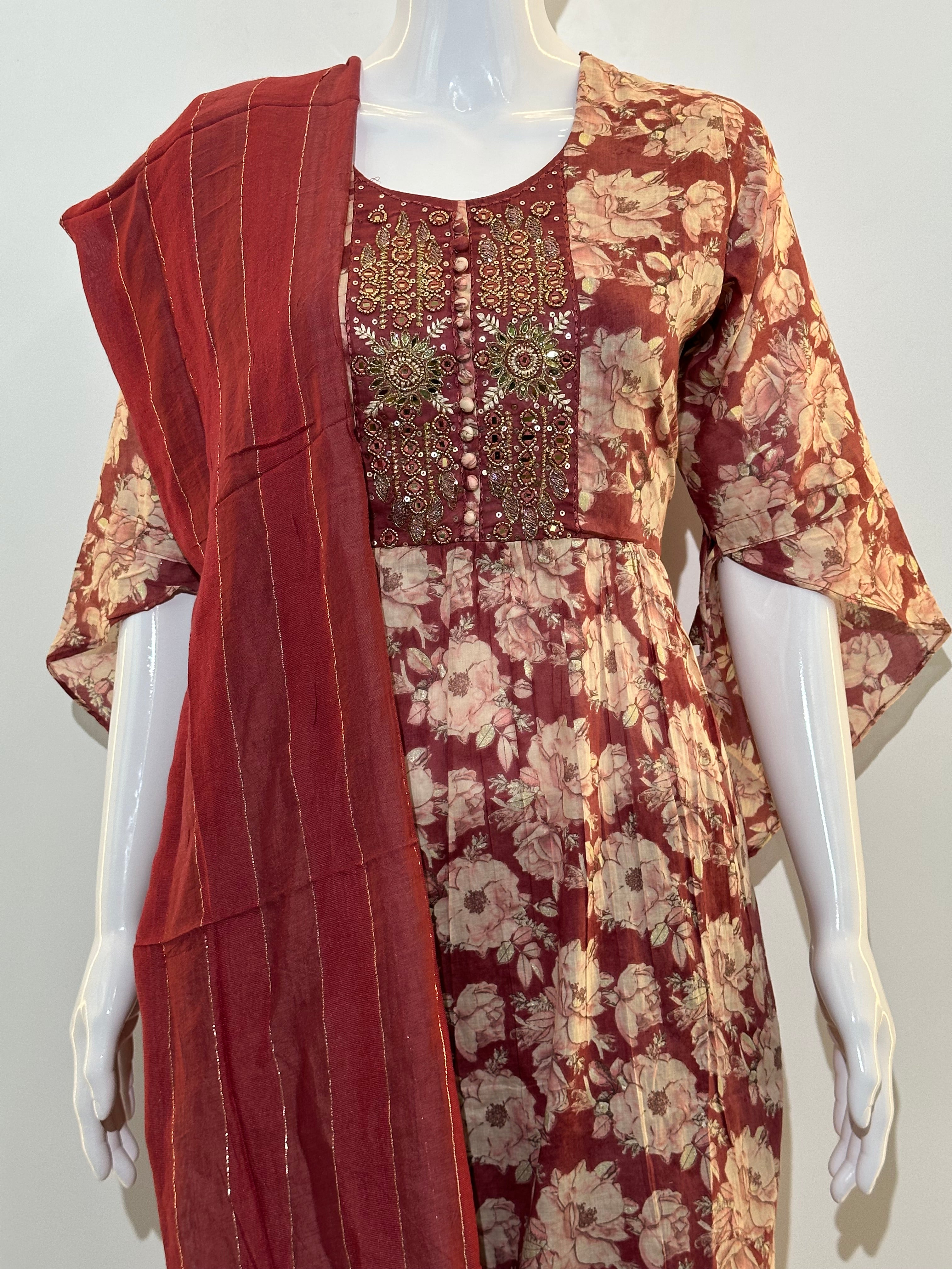 Image of Cotton Alia Cut Flower Gown