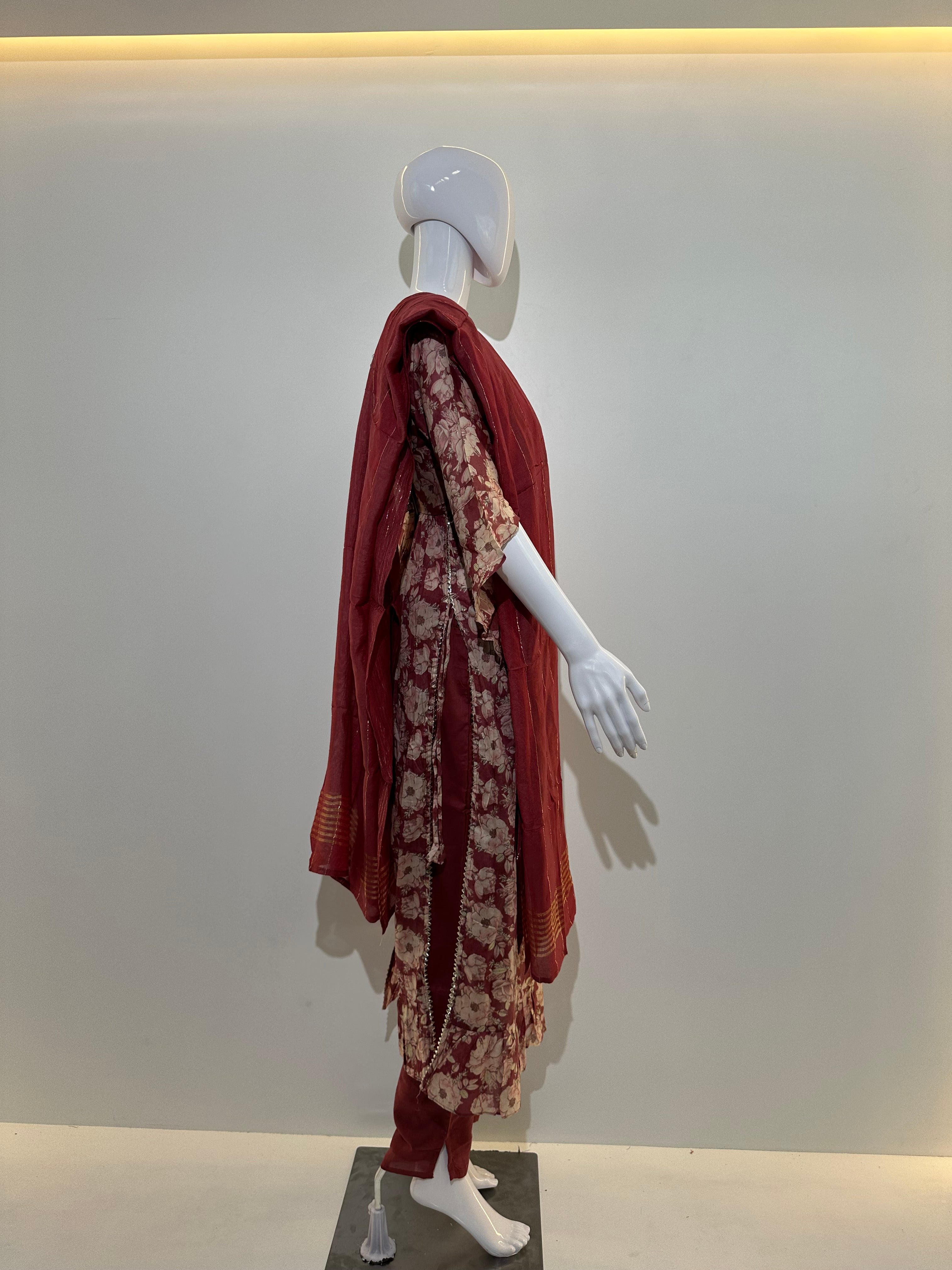 Image of Naira Cut Cotton Kurti Set - 3 Piece