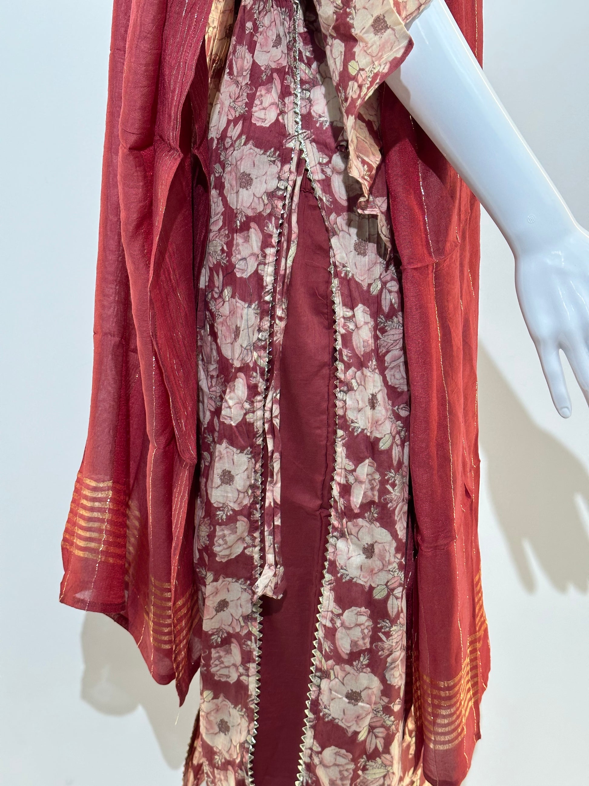 Naira Cut Cotton Kurti Set - 3 Piece