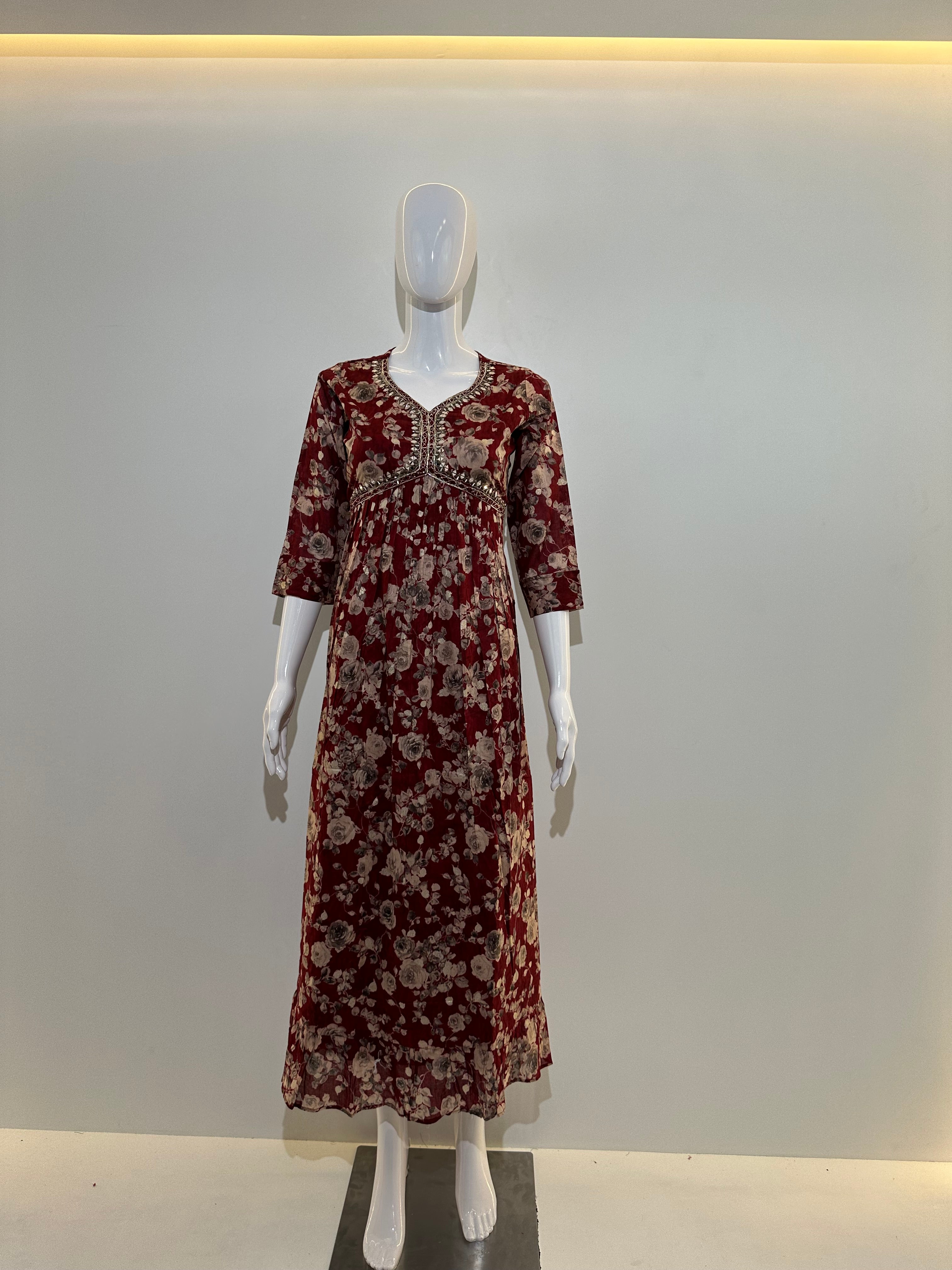 Image of Cotton Alia Cut Flower Gown