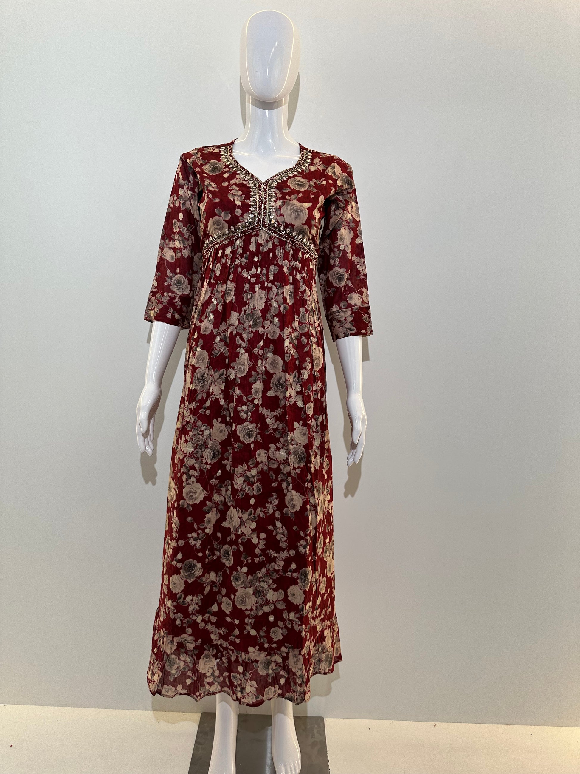 Cotton Alia Cut Flower Gown