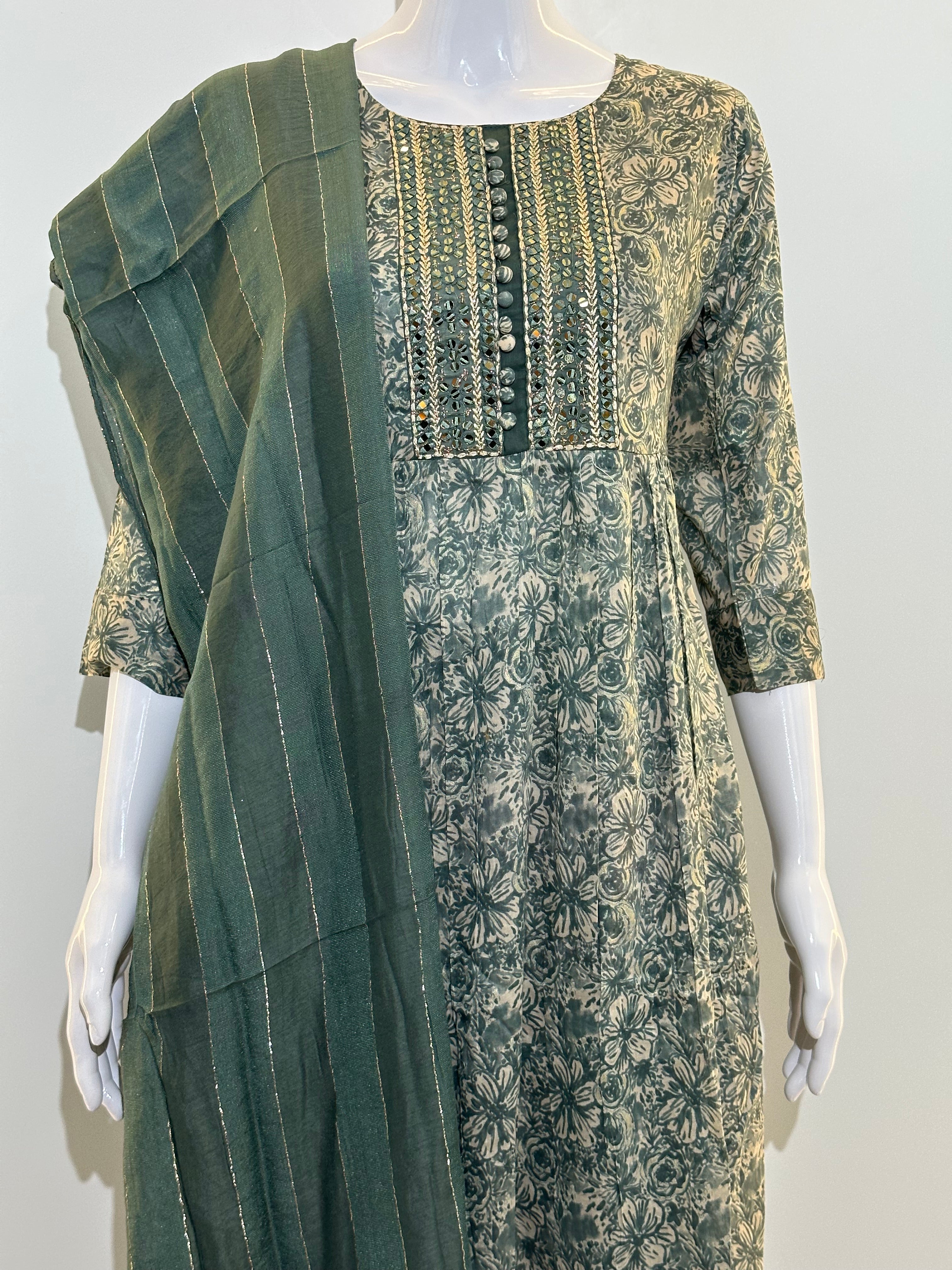Image of 3 Piece Mull Cotton Kurti Set