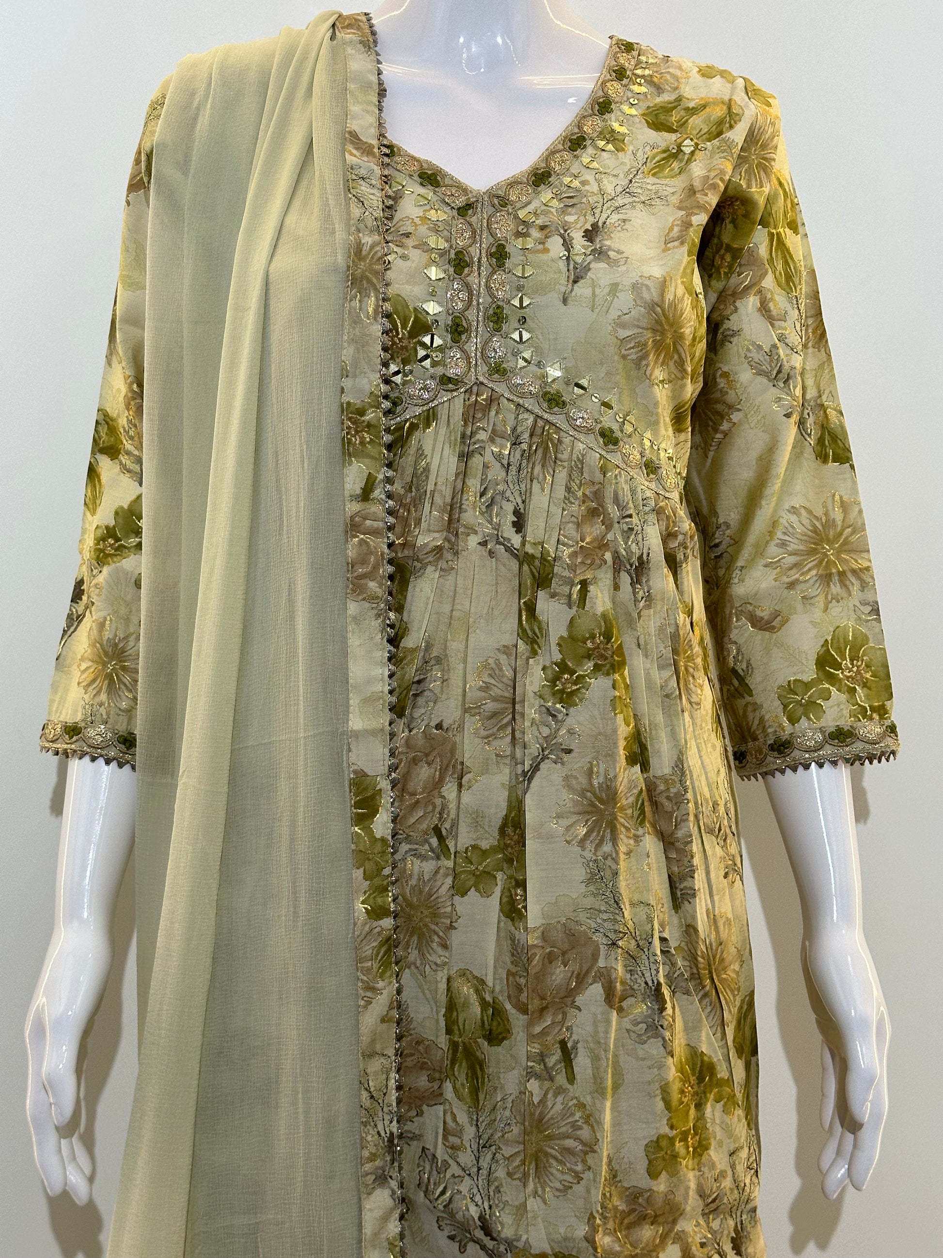 Alia Cut with Sharara Pant - 3 Piece