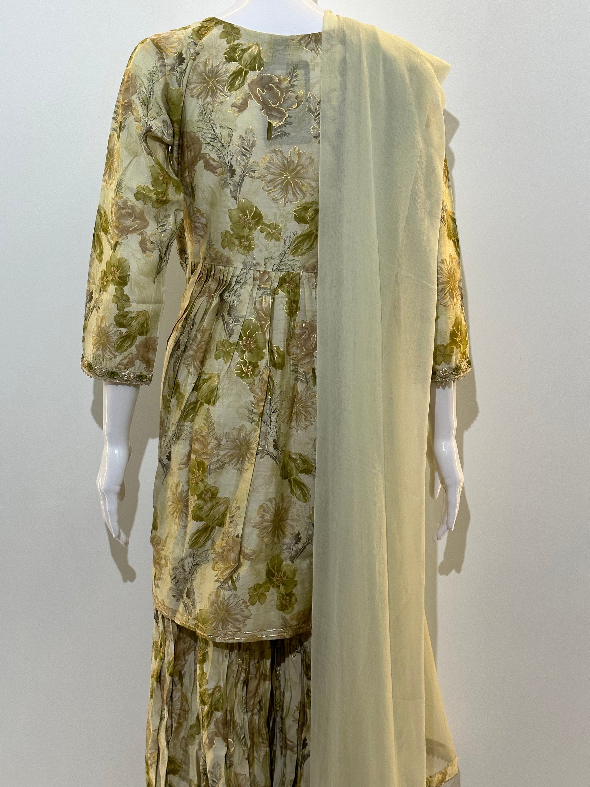 Alia Cut with Sharara Pant - 3 Piece