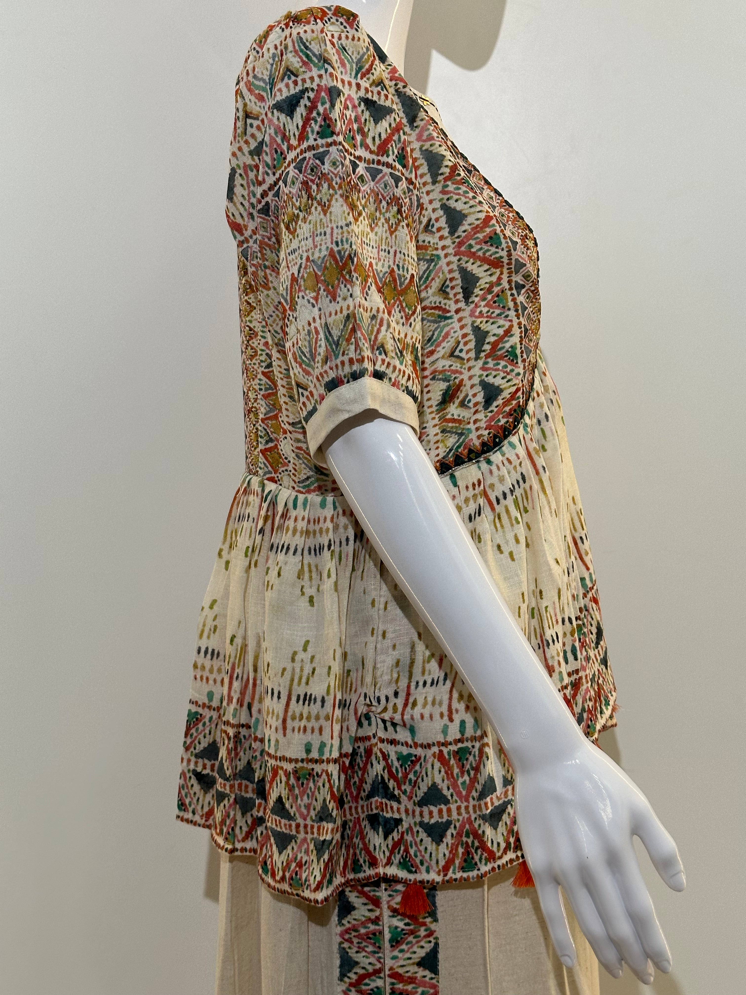 Image of Khadi Block Print Cotton Kurti Set- With Palazzo