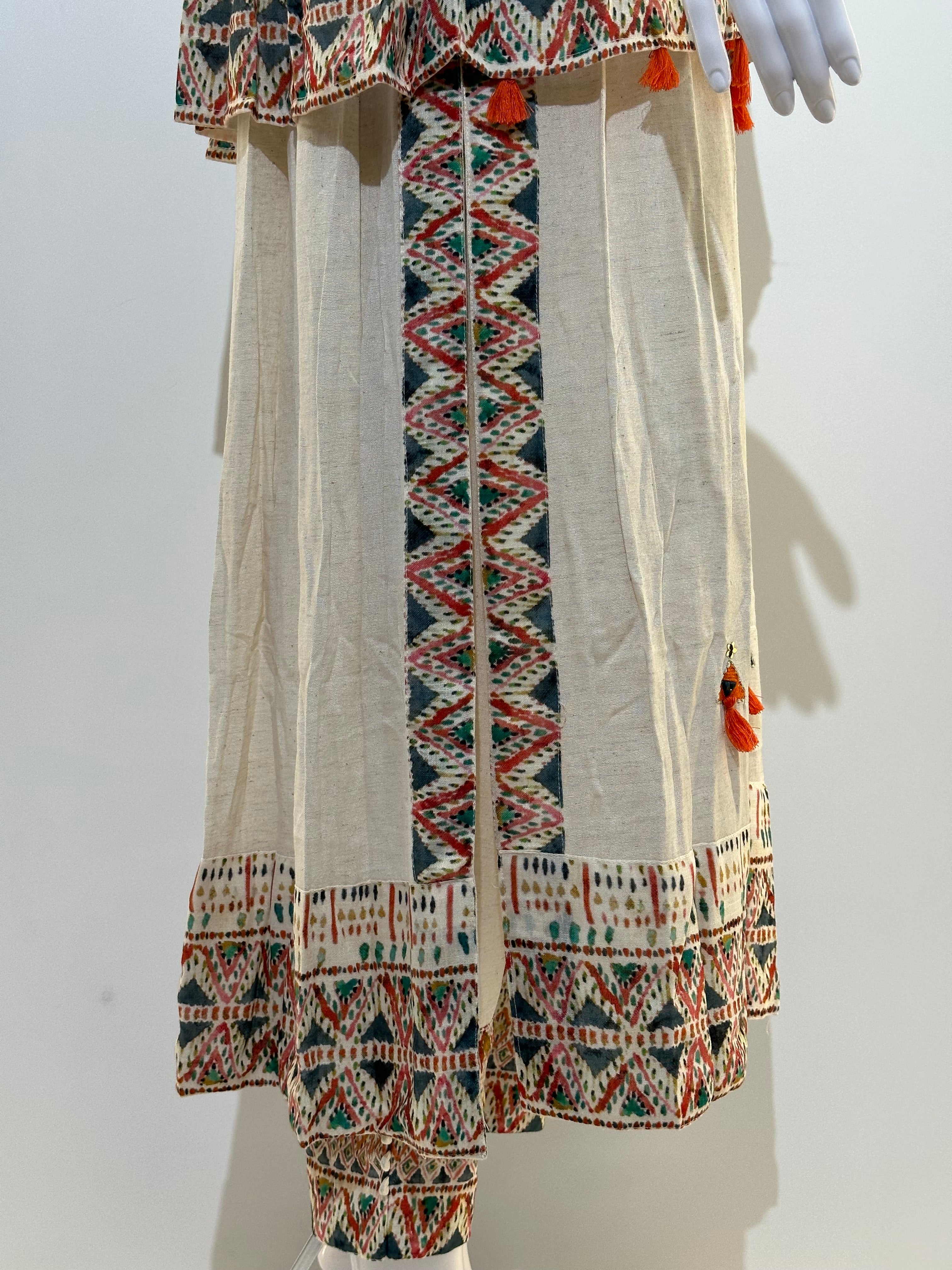 Image of Khadi Block Print Cotton Kurti Set- With Palazzo
