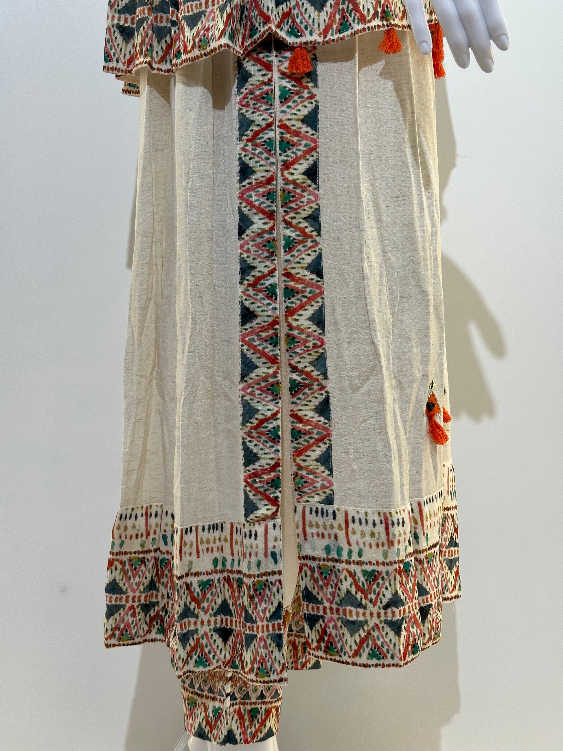 Khadi Block Print Cotton Kurti Set- With Palazzo