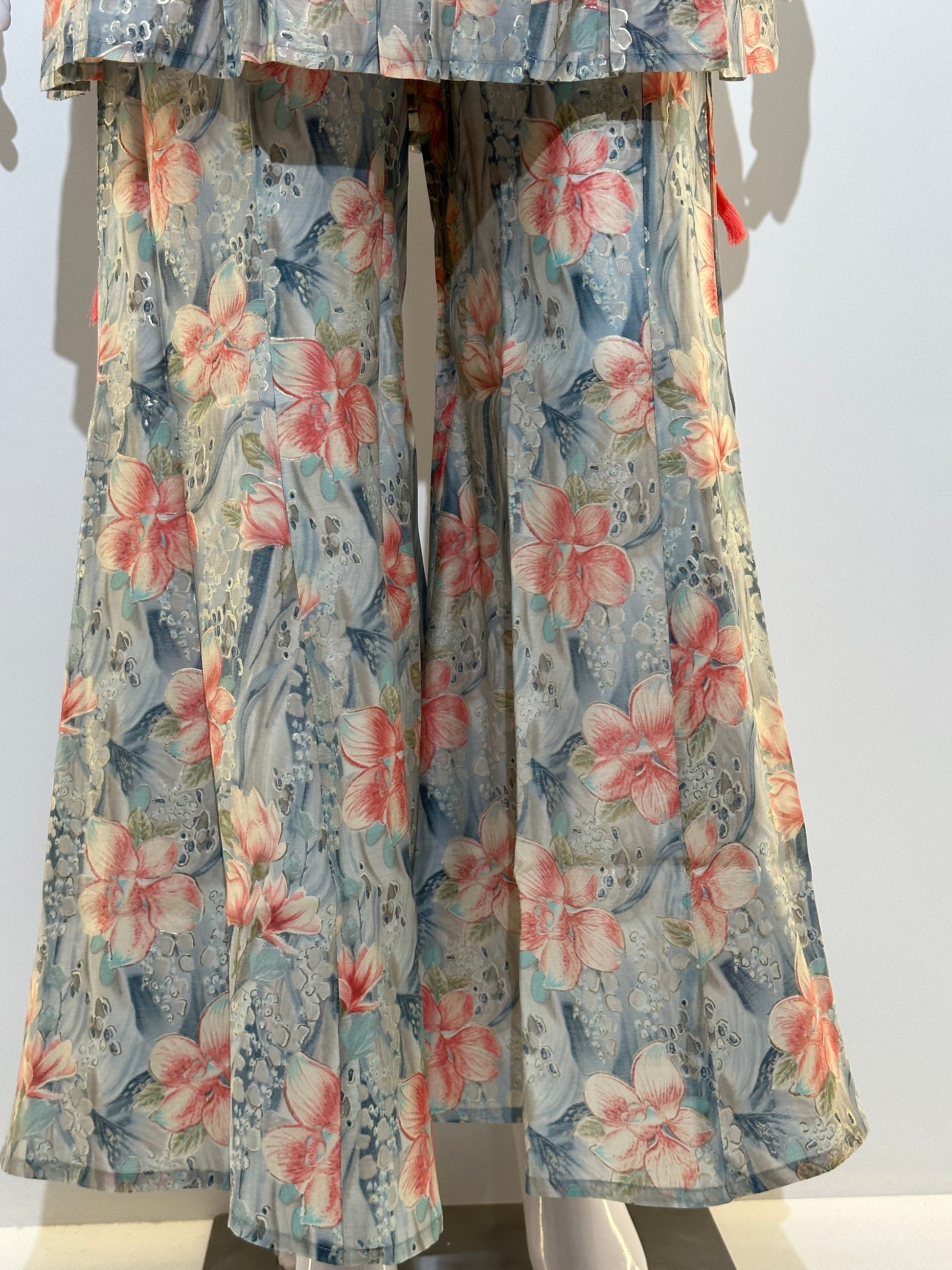 Muslin Bell Bottom Kurti Set- 2 Piece