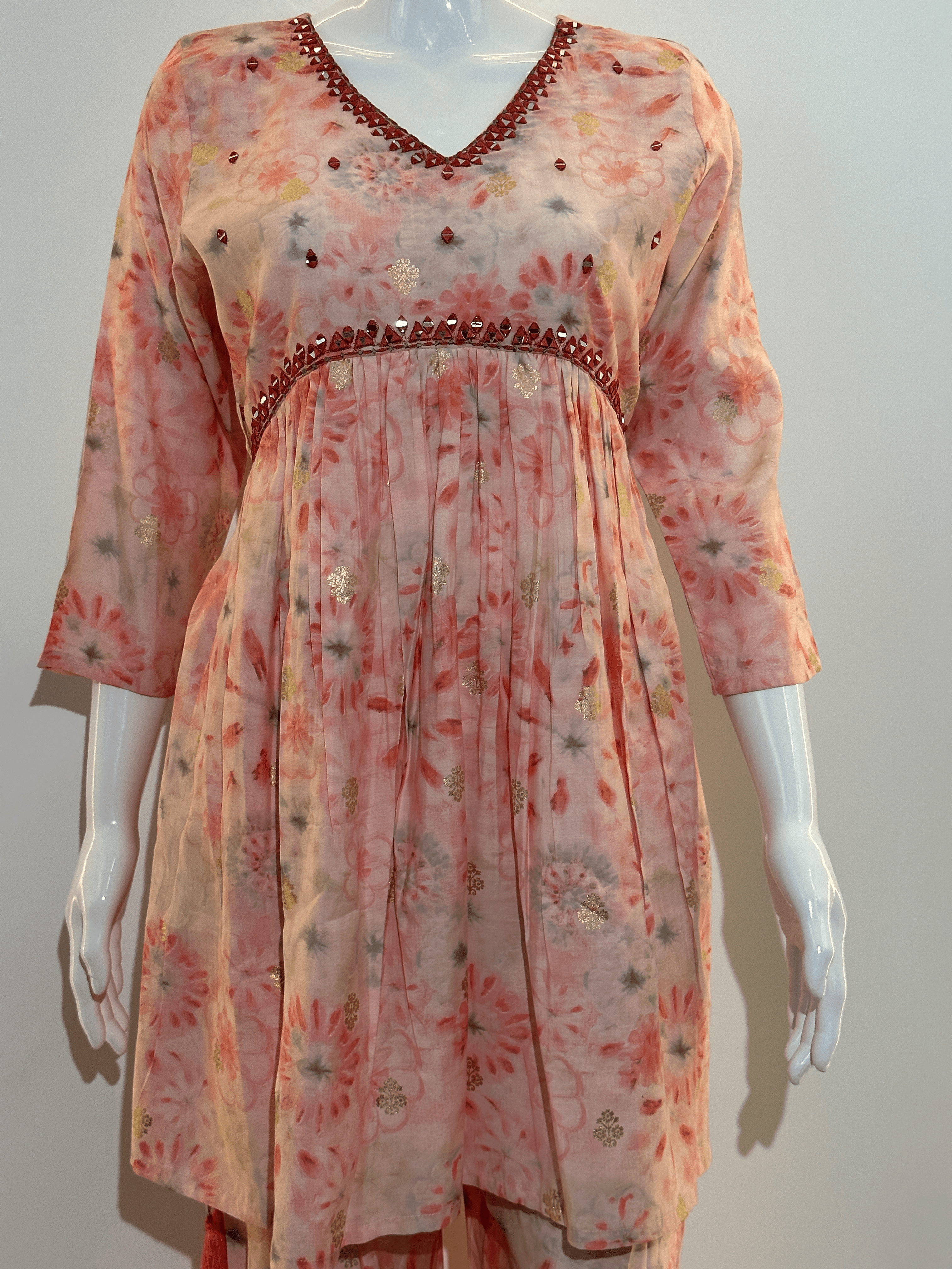 Image of Muslin Bell Bottom Kurti Set- 2 Piece