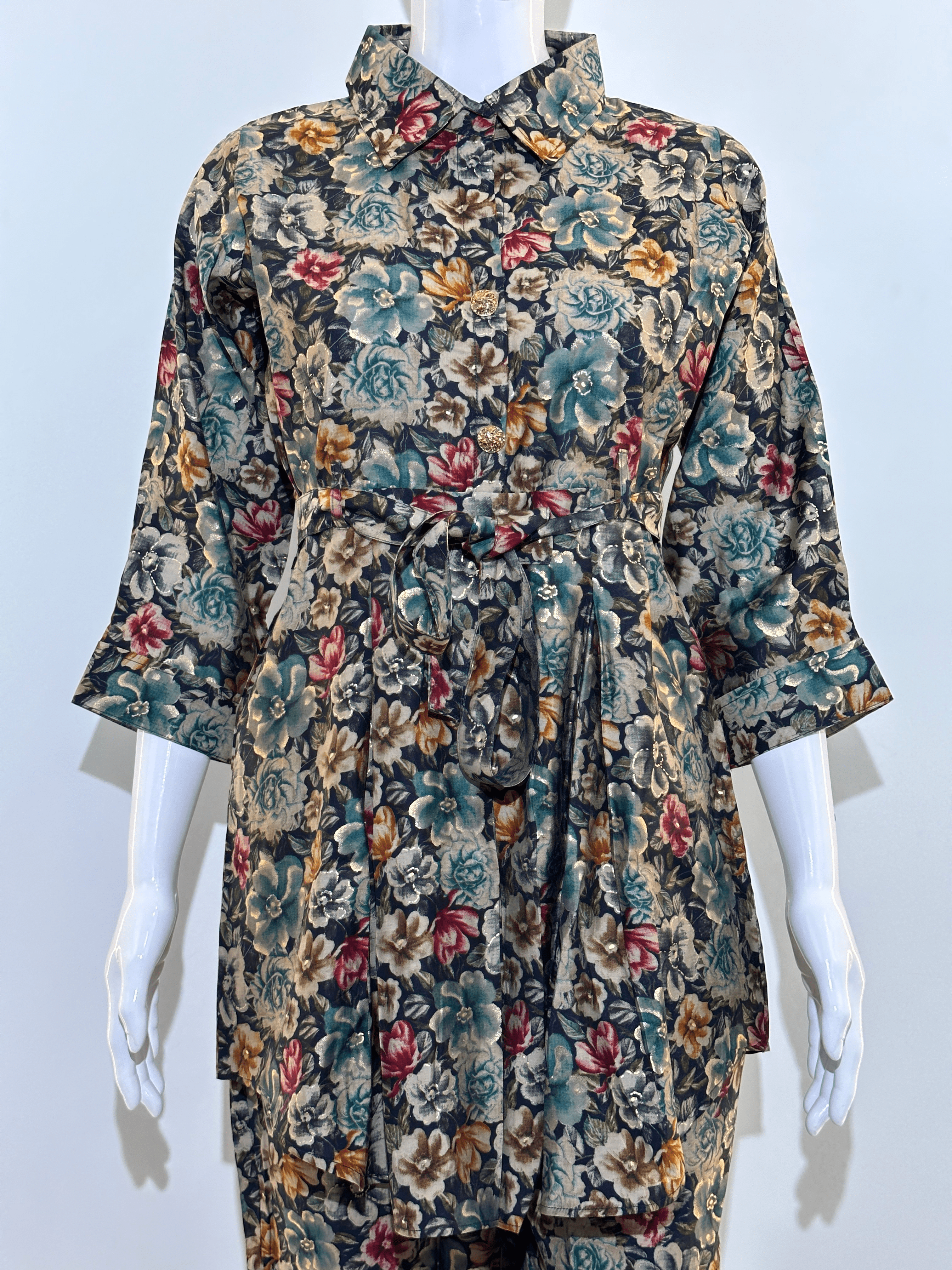 Image of Muslin Pattern Work Coord Set - 2 piece