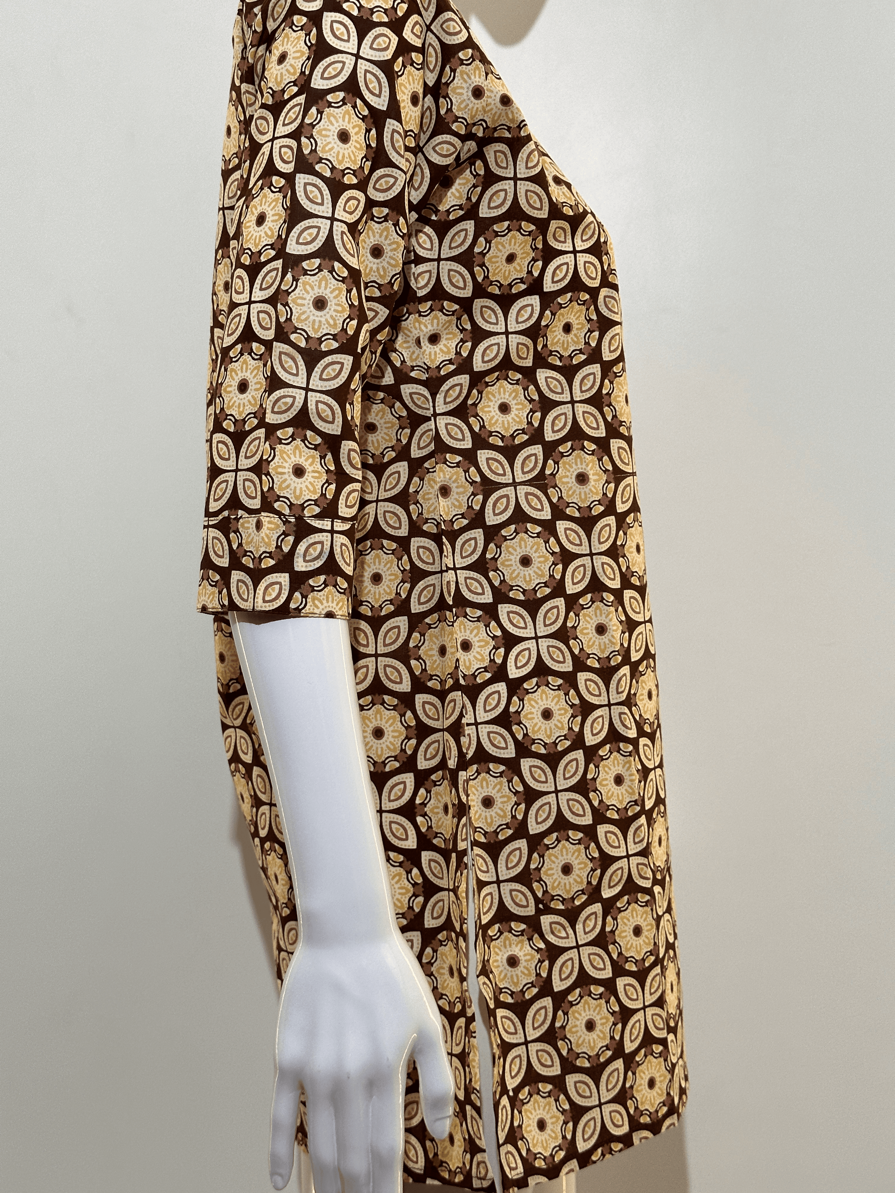Image of Pure Cotton Short Tunics - Brown Color
