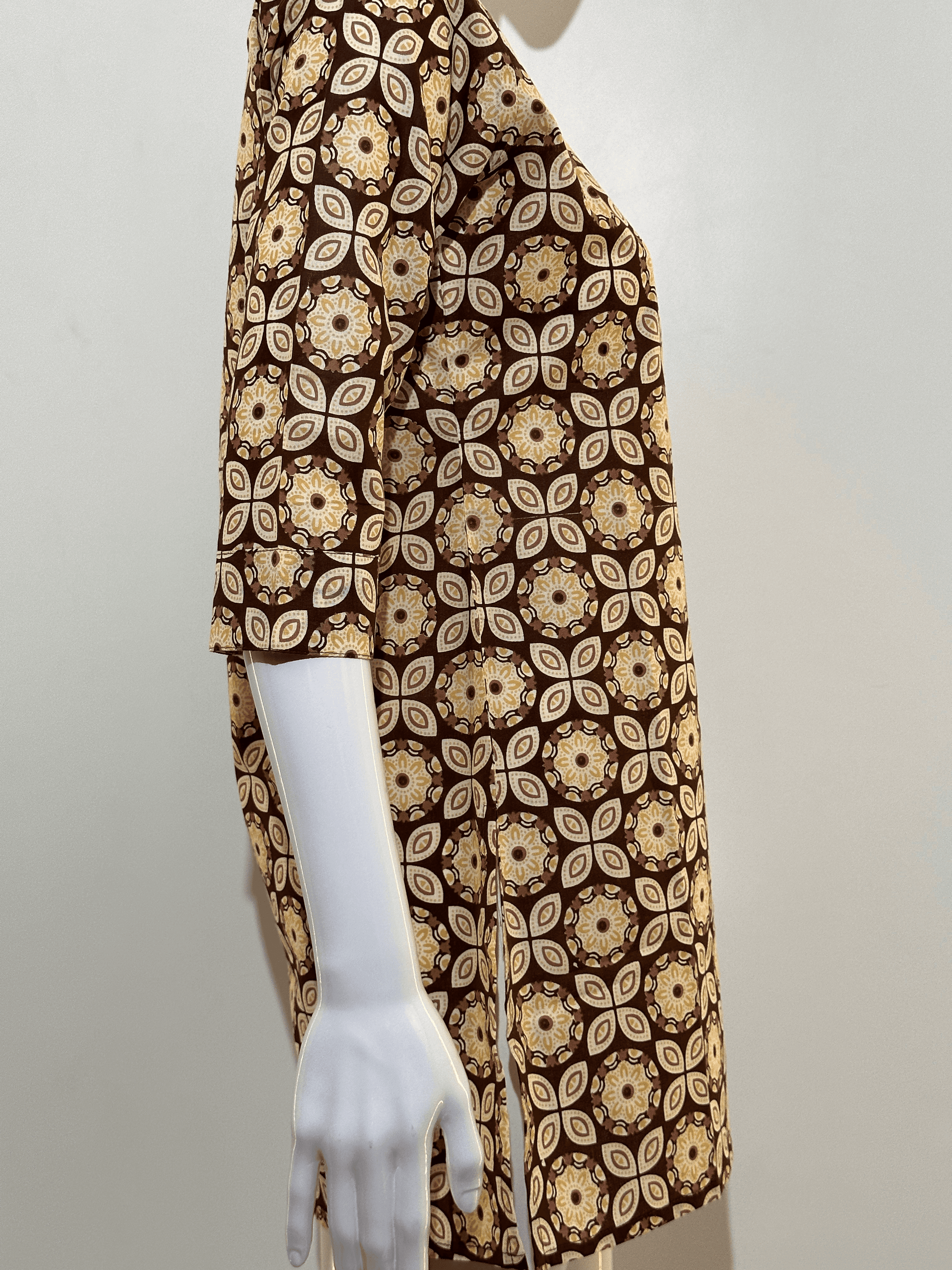 Pure Cotton Short Tunics - Brown Color
