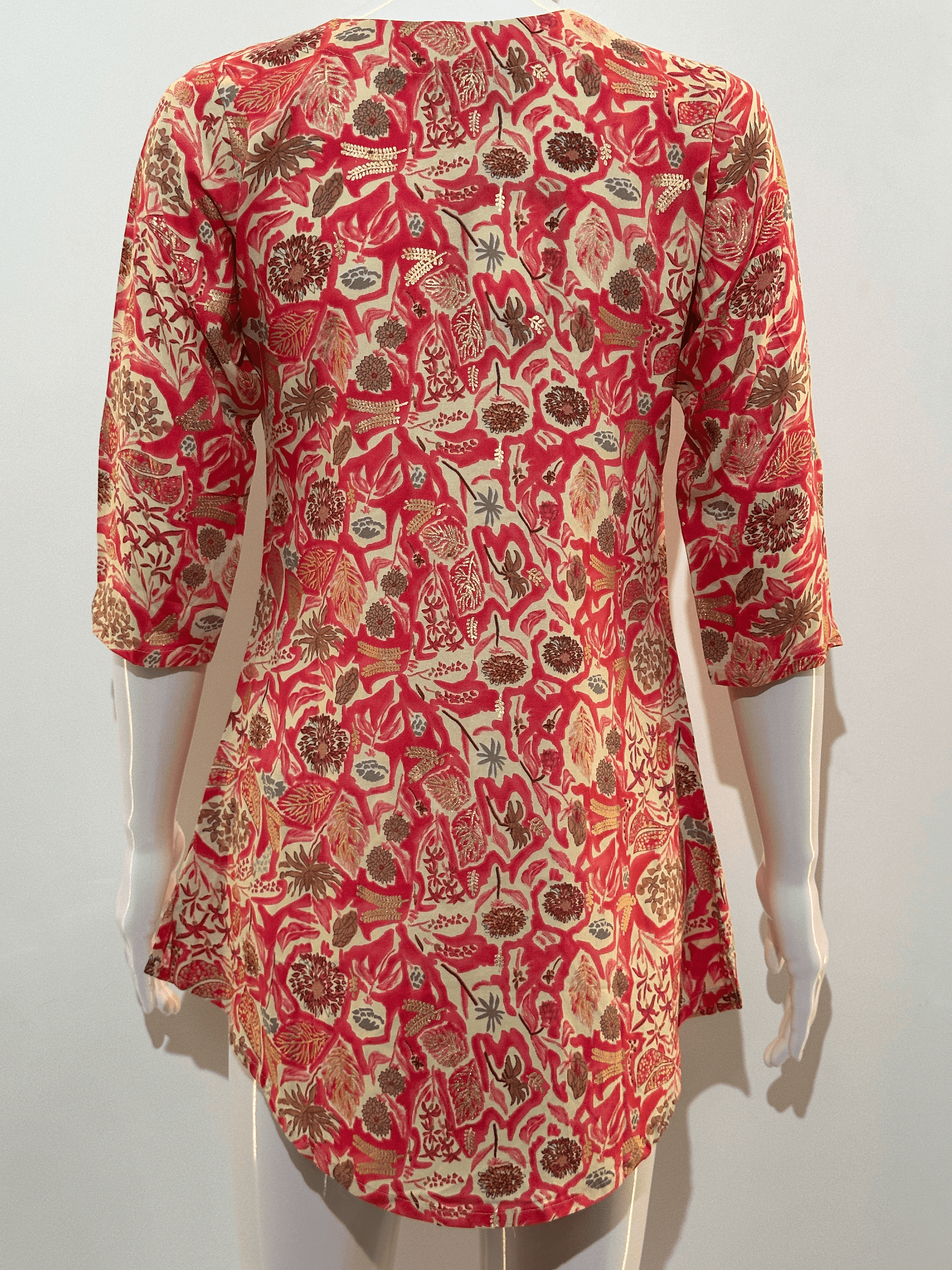 Pure Cotton Short Tunics with work - Orange Color