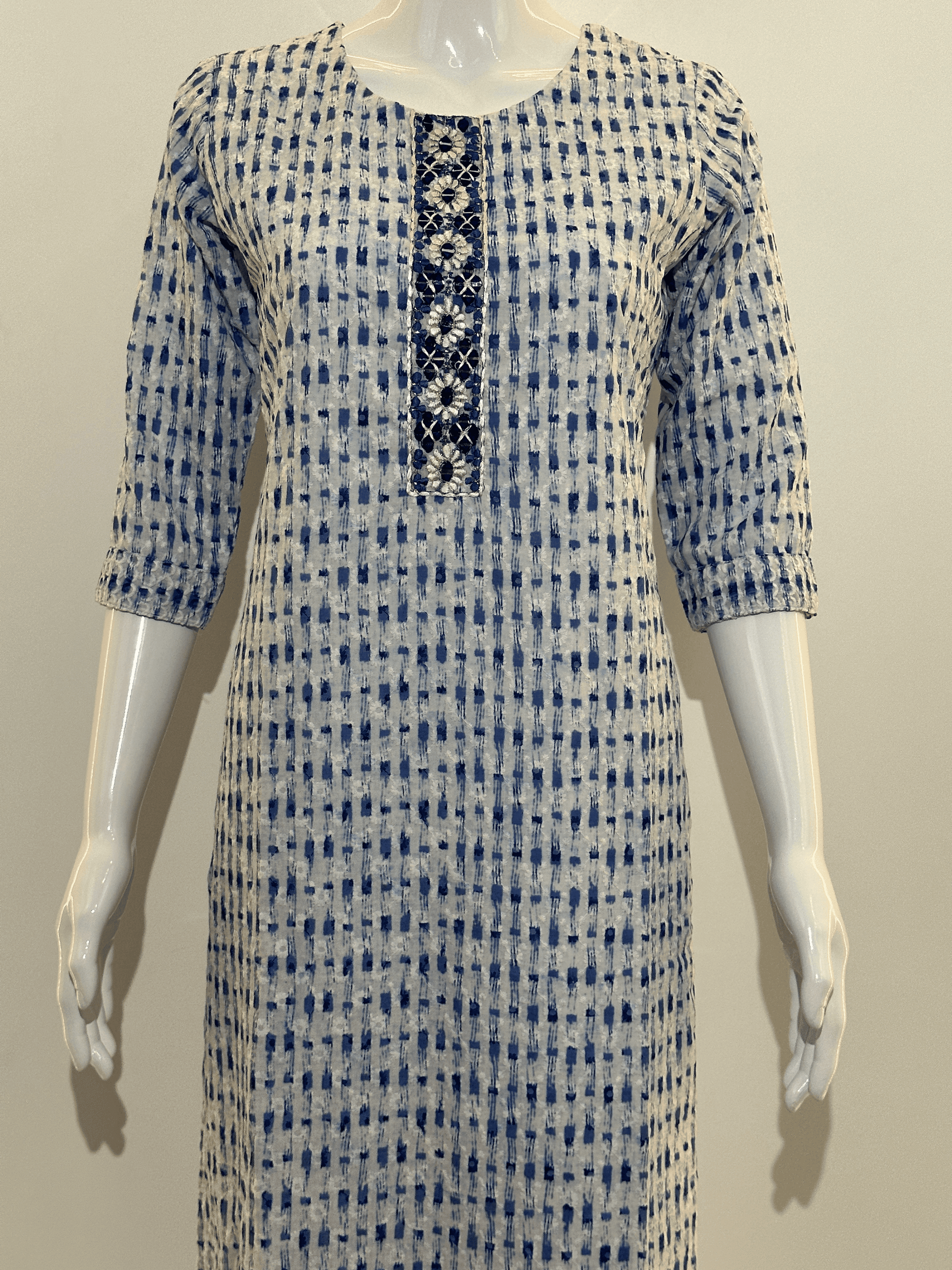 Lucknowi work Cotton Straight Kurti