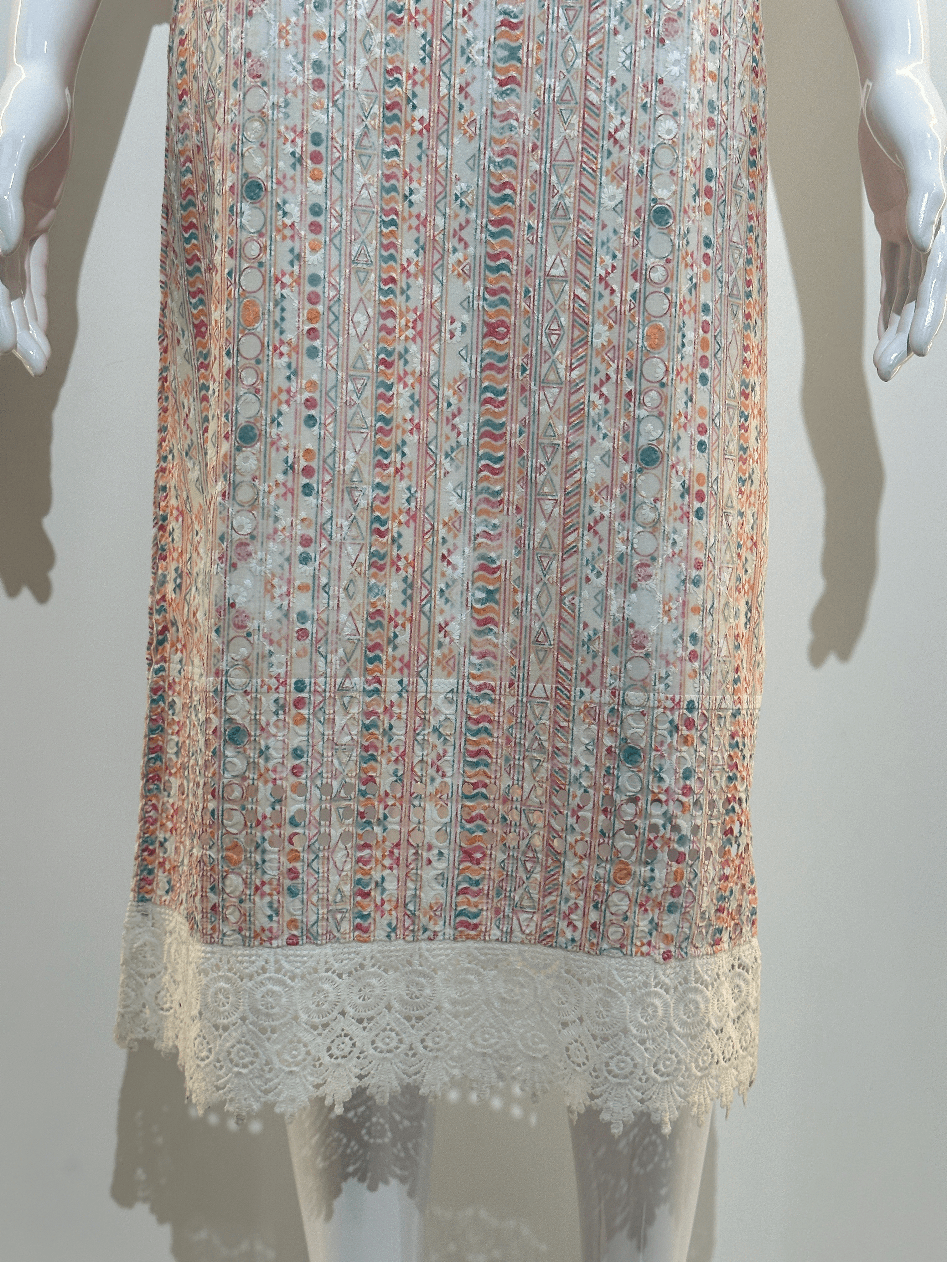 Lucknowi work Cotton Straight Kurti