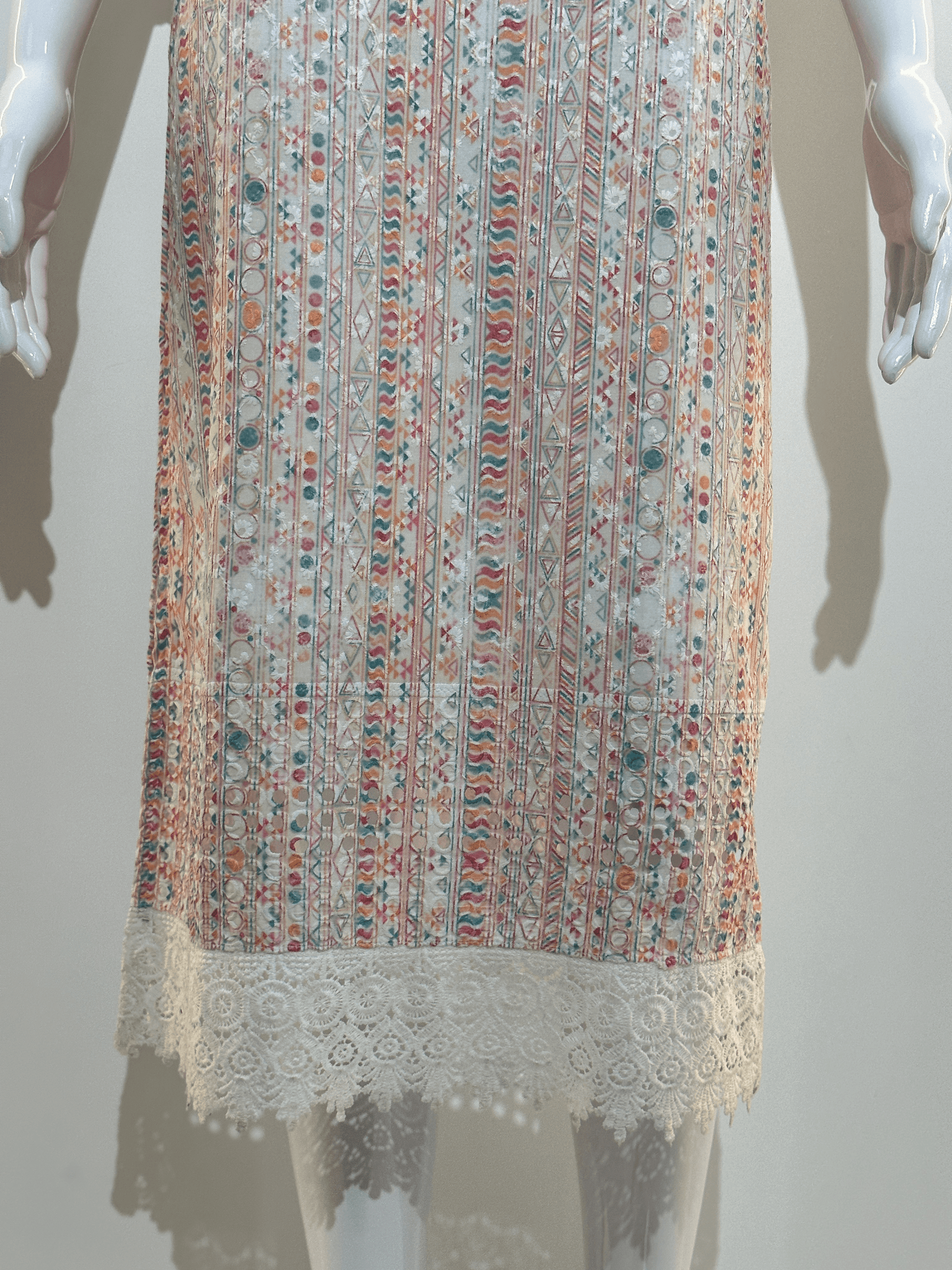 Lucknowi work Cotton Straight Kurti