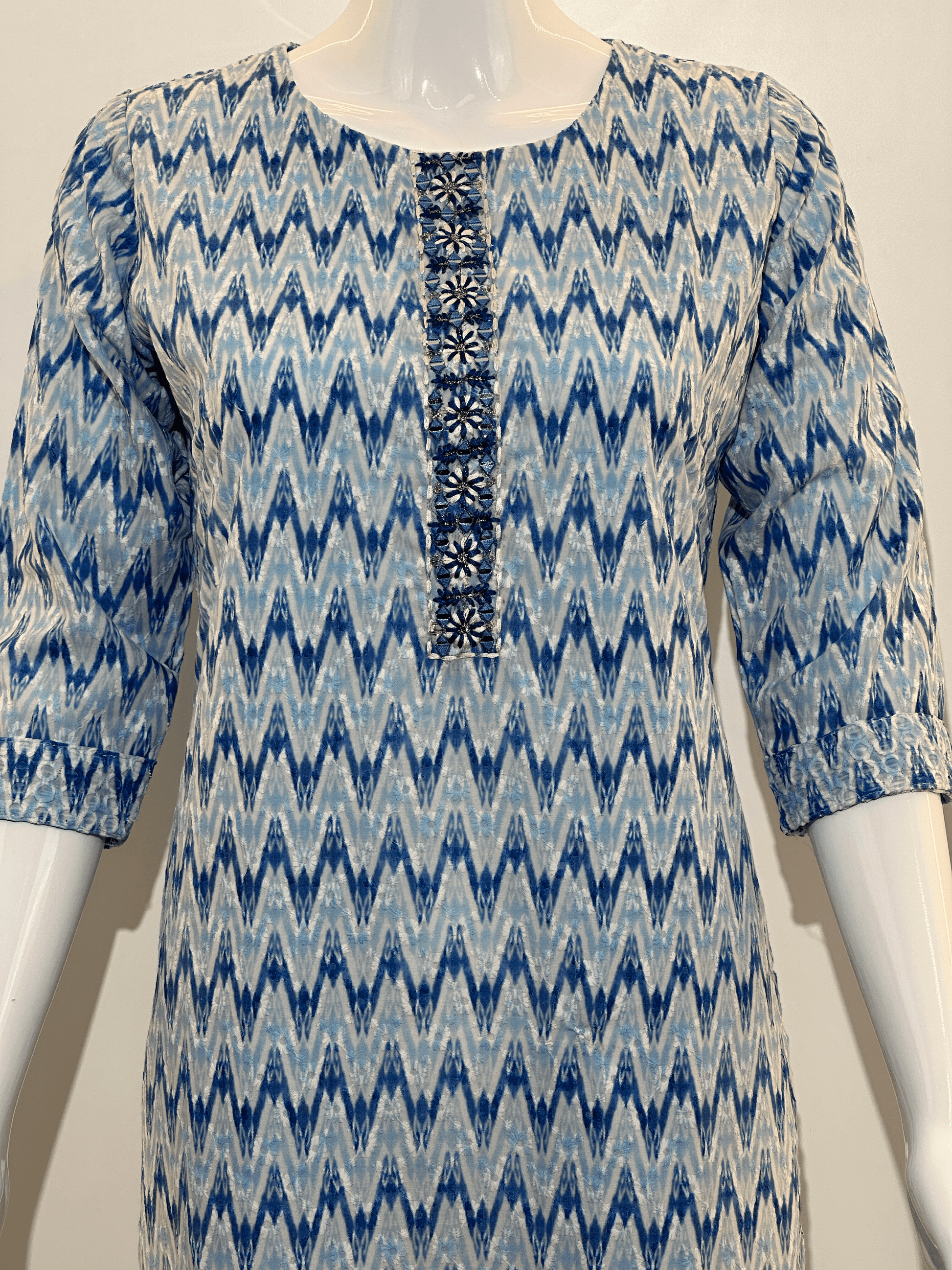 Lucknowi work Cotton Straight Kurti