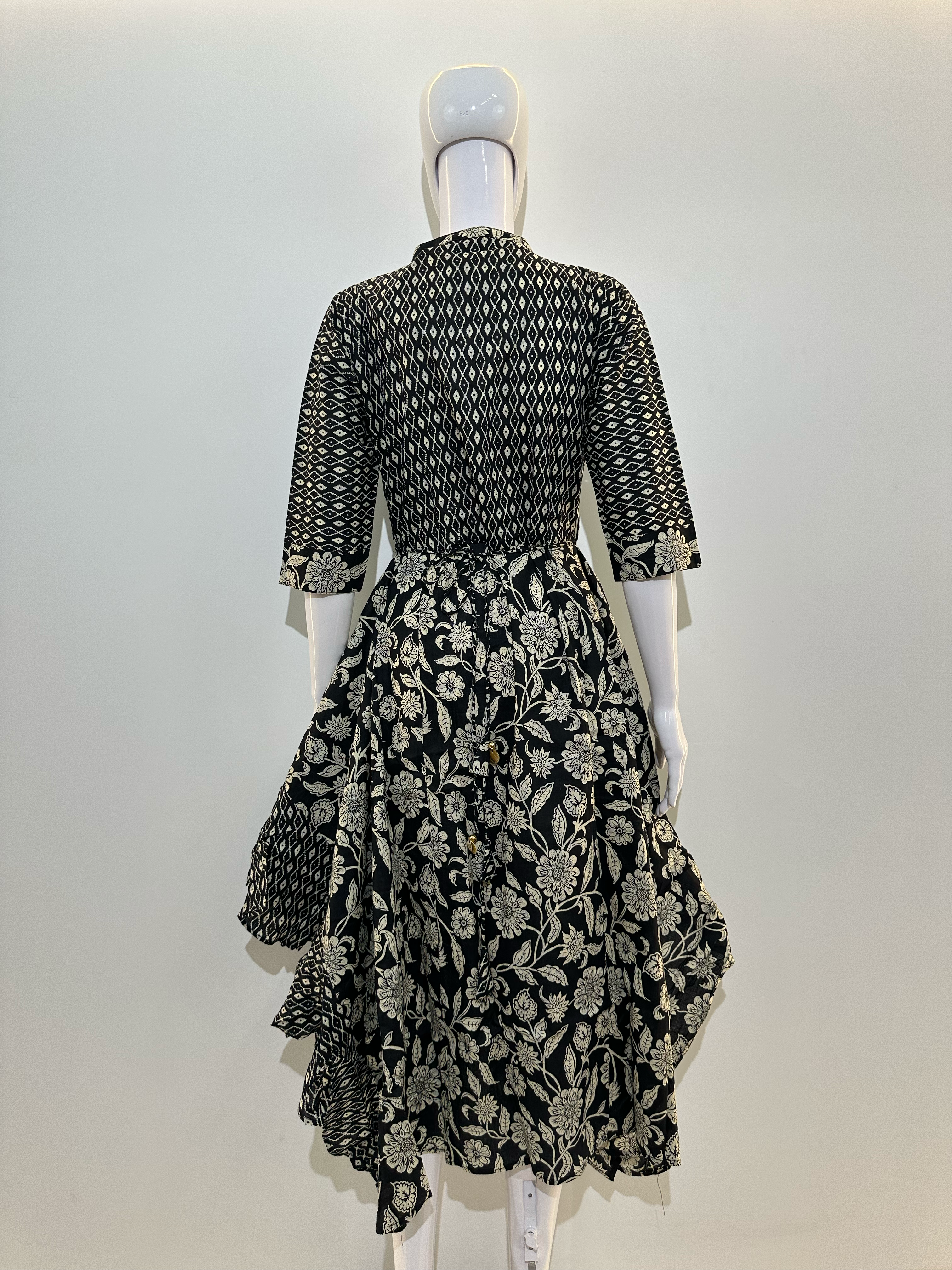 Image of Cotton Ankle Length Kurti With Embroidery