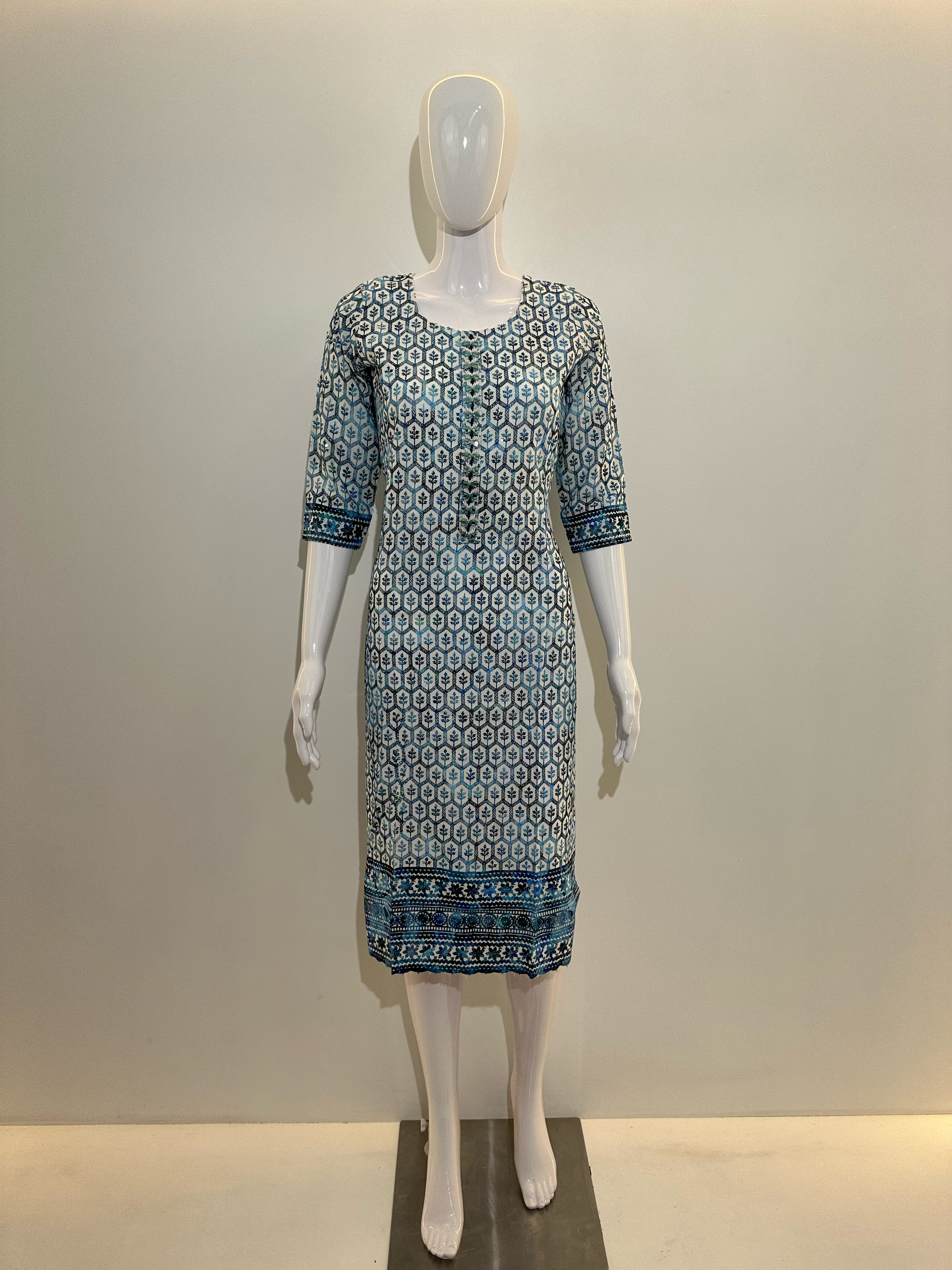 Lucknowi Center Hand work Kurti