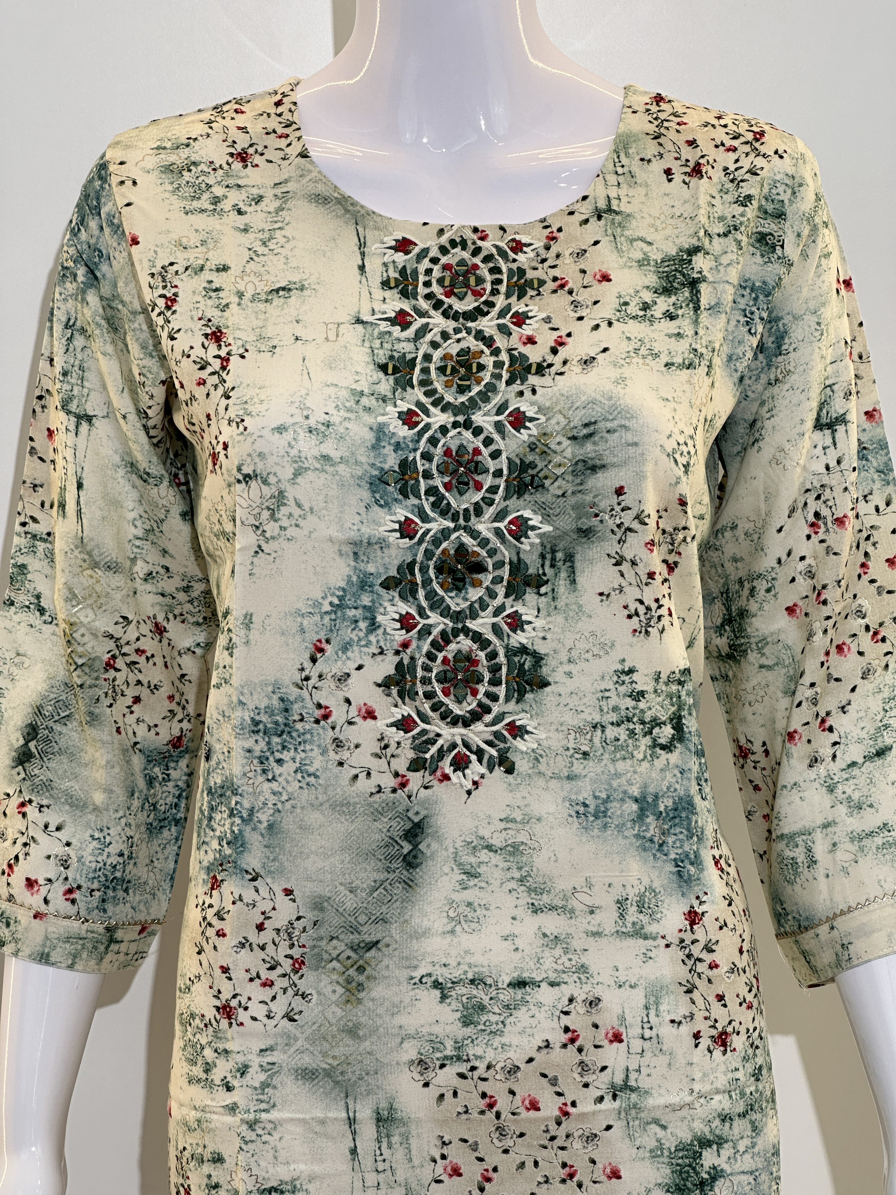 Image of Rayon Floral Hand work Kurti