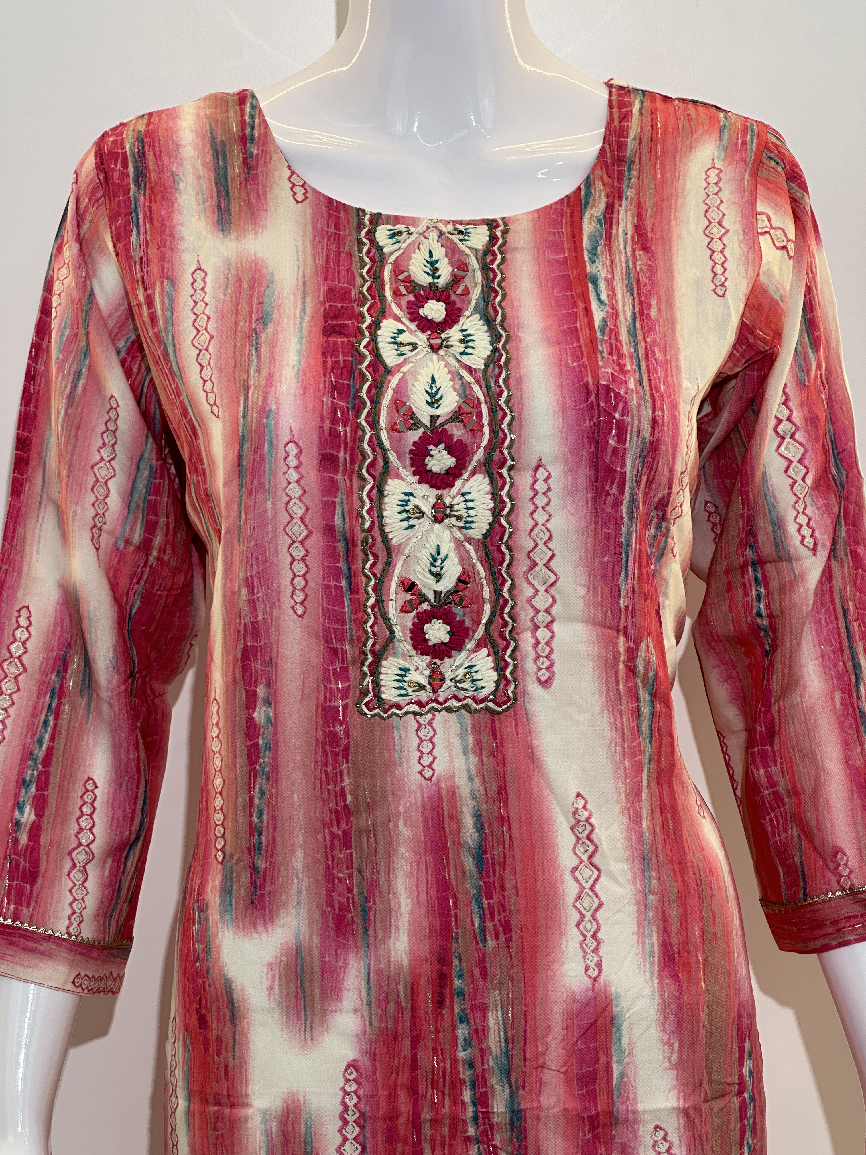 Rayon with Hand and border work Kurti