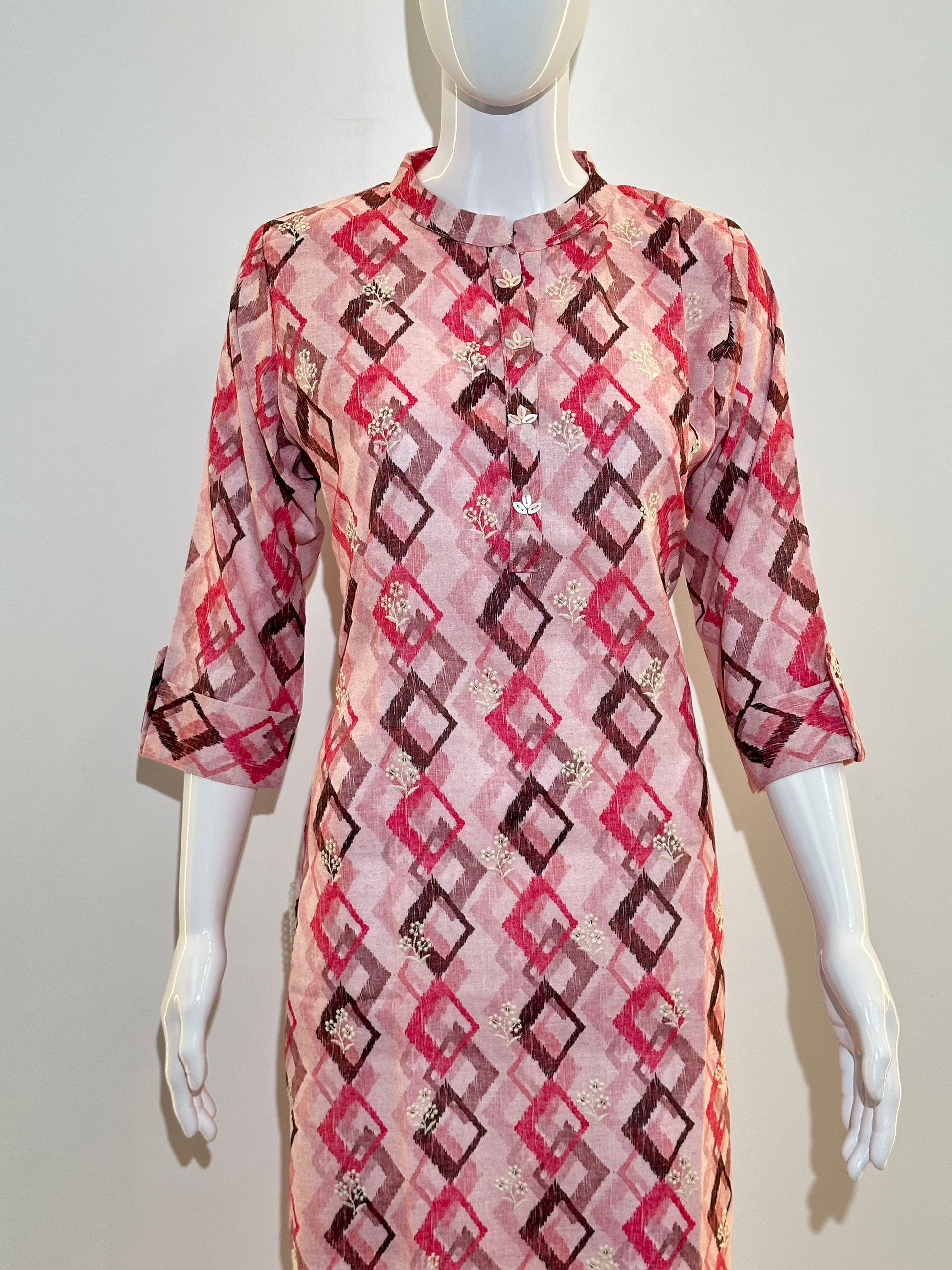 Cotton Straight Kurti with Embroidary Sequence work