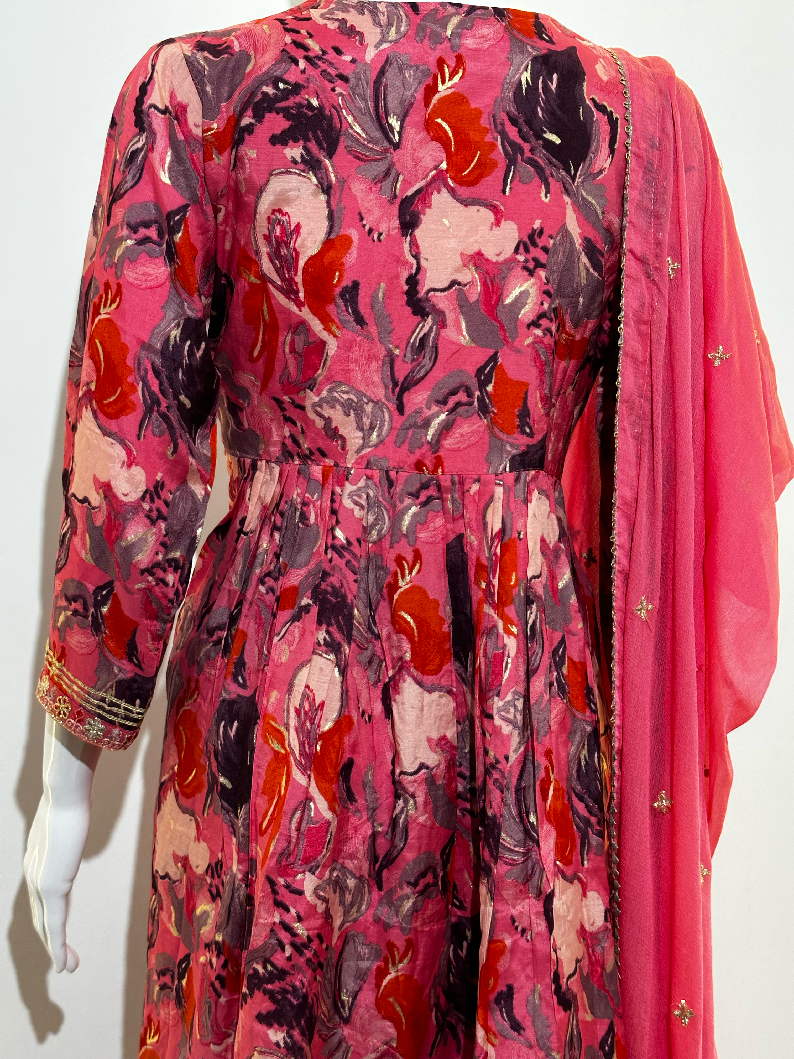 Image of Mull Cotton Angrakha Style Plazzo Set - 3 Piece