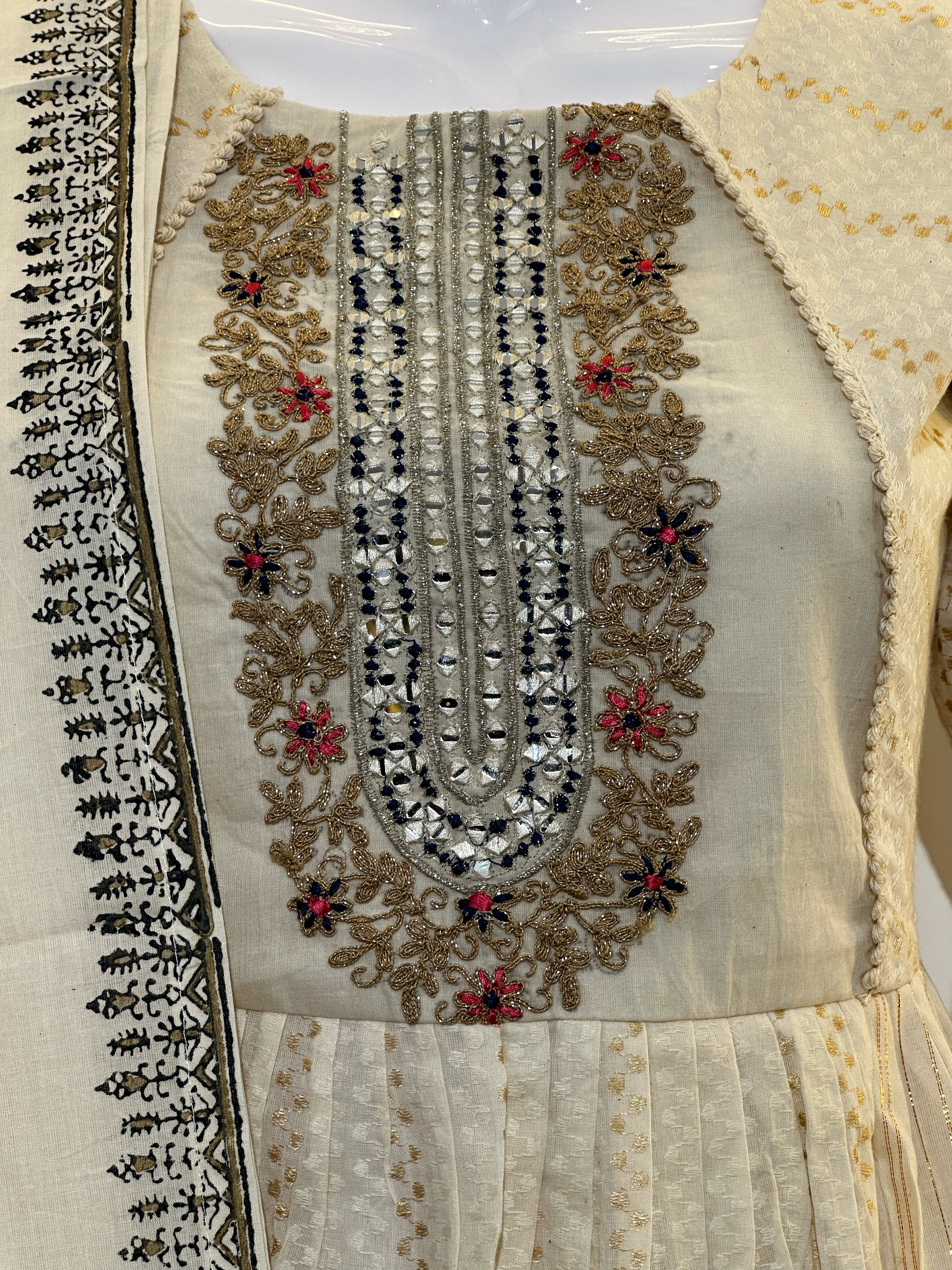 Cotton Embroidery kurti Set - 3 Piece