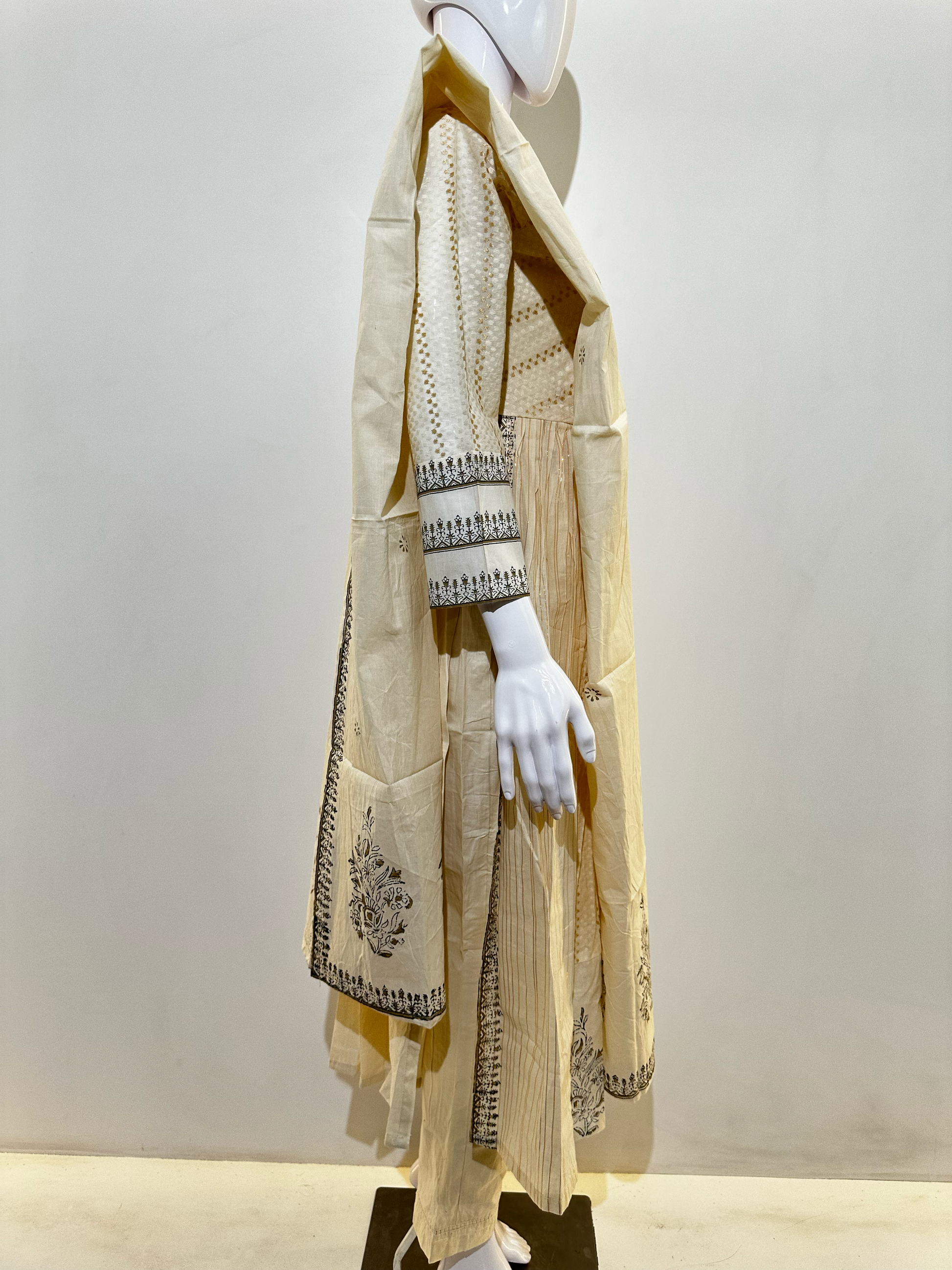 Cotton Embroidery kurti Set - 3 Piece