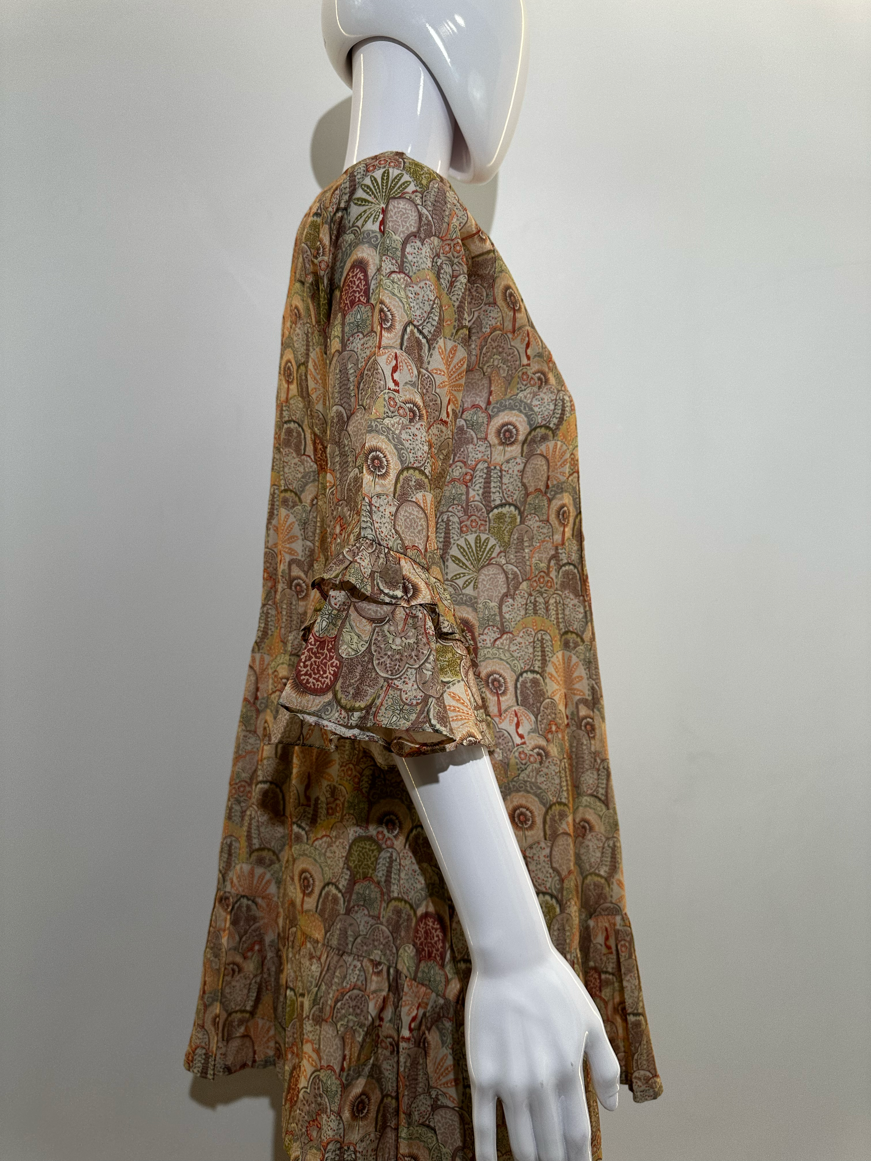 Image of Muslin Embroidery Bell Bottom Kurti Set