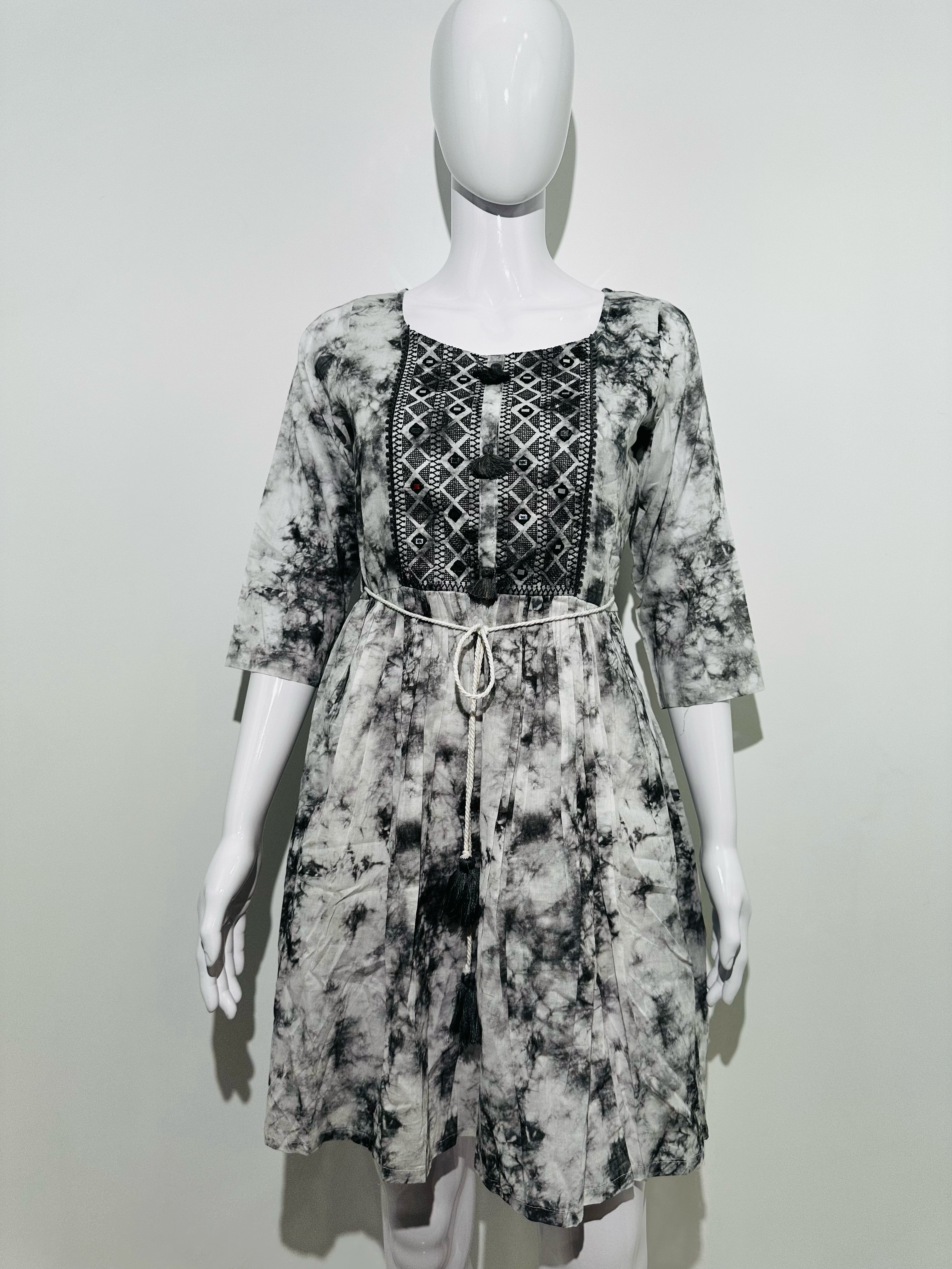 Image of Mull Cotton Tie- Dye Tunics - With Embroidery