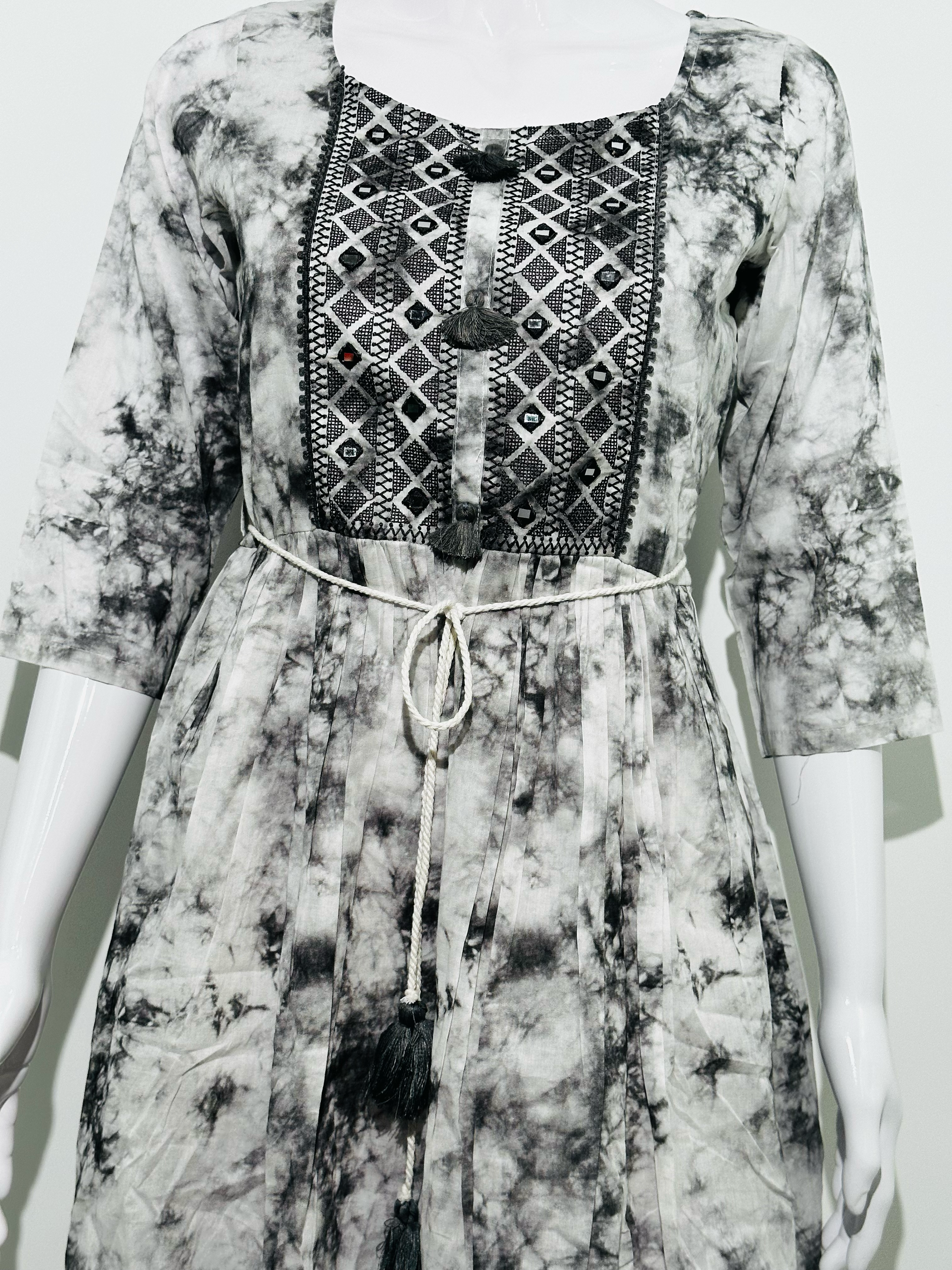 Image of Mull Cotton Tie- Dye Tunics - With Embroidery