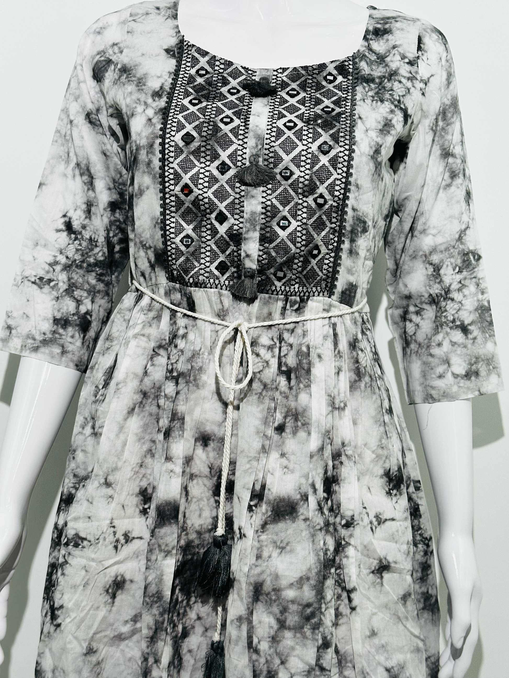 Mull Cotton Tie- Dye Tunics - With Embroidery