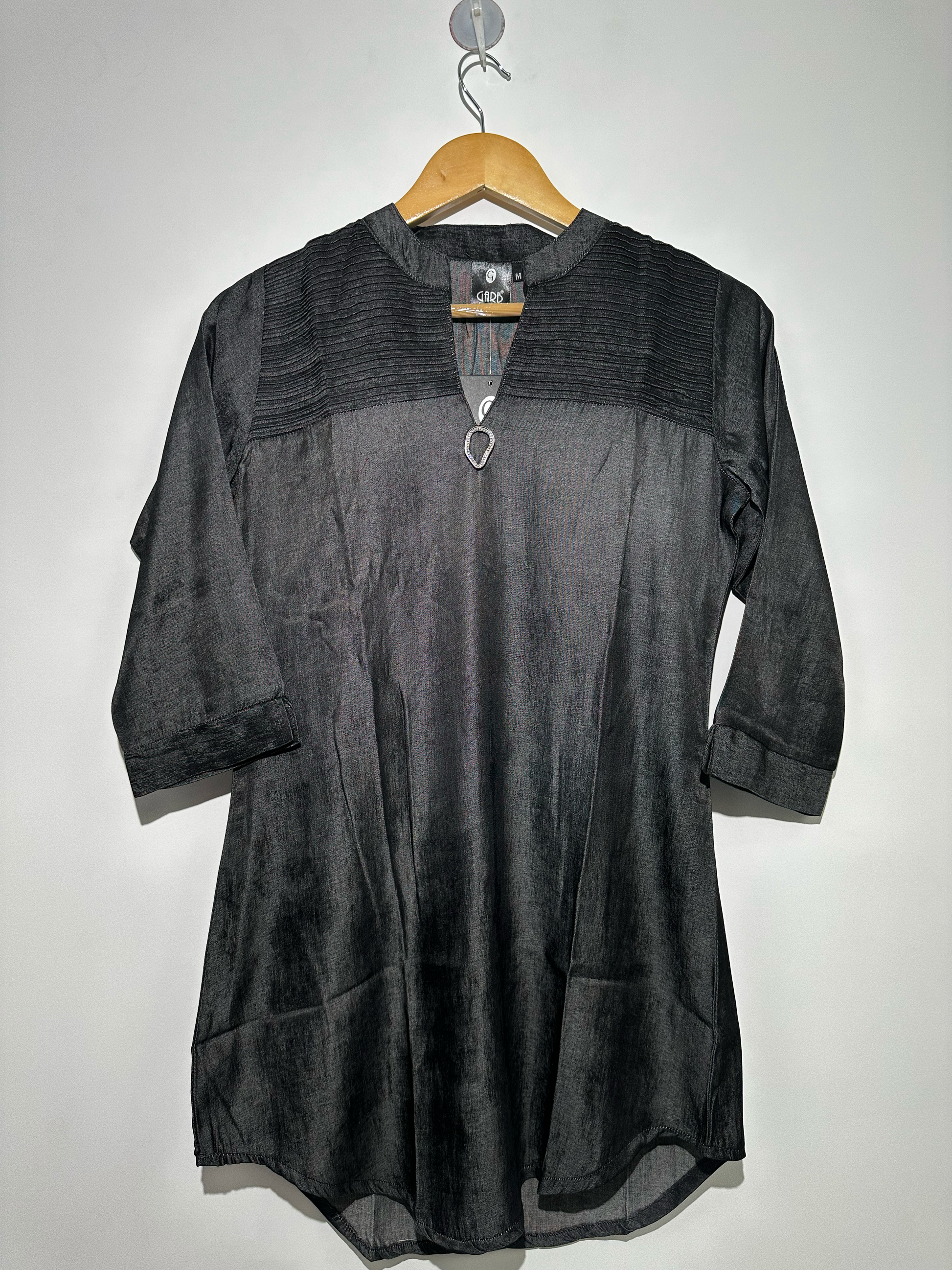 Black Denim Tunic with center work