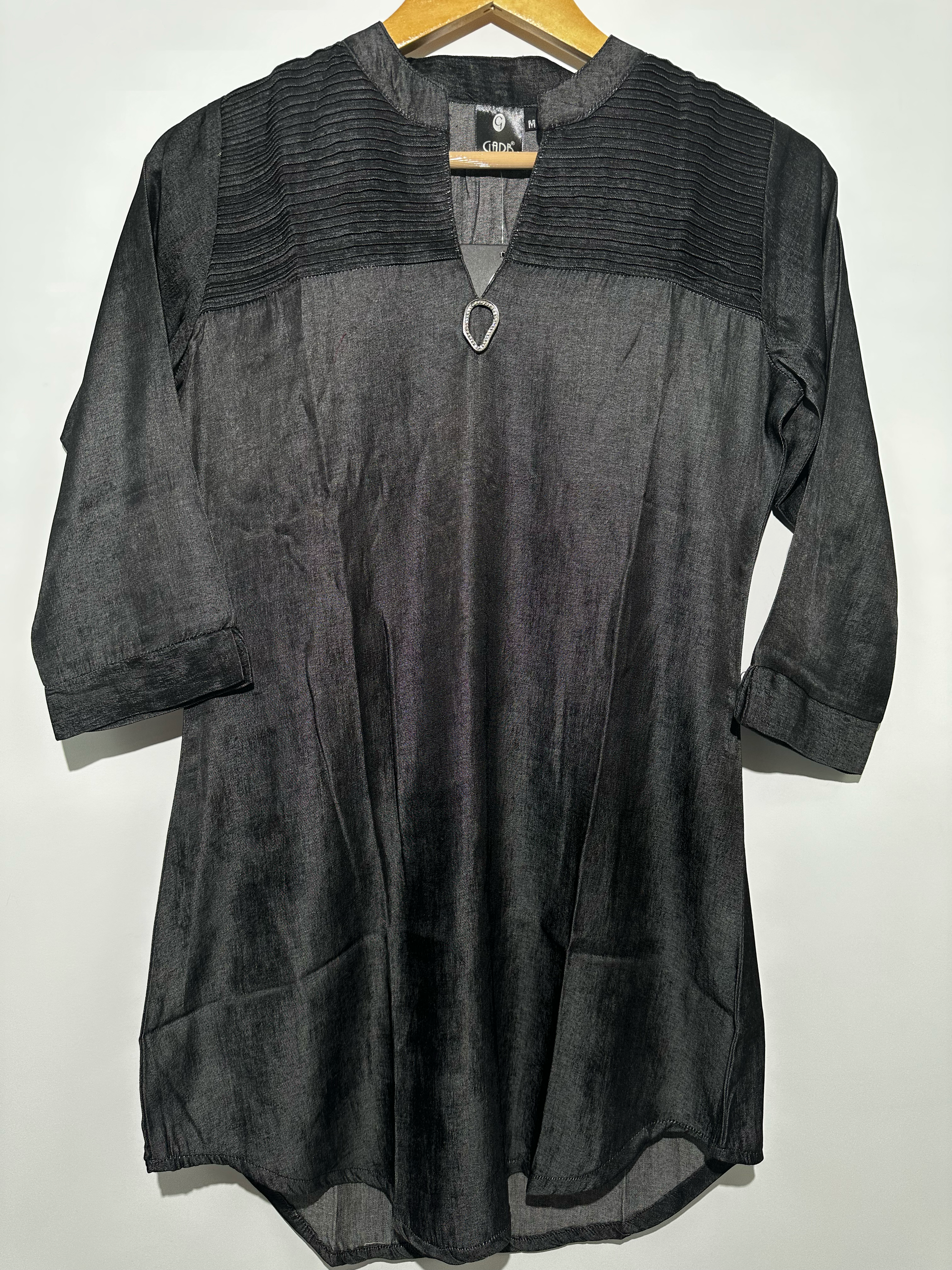 Black Denim Tunic with center work
