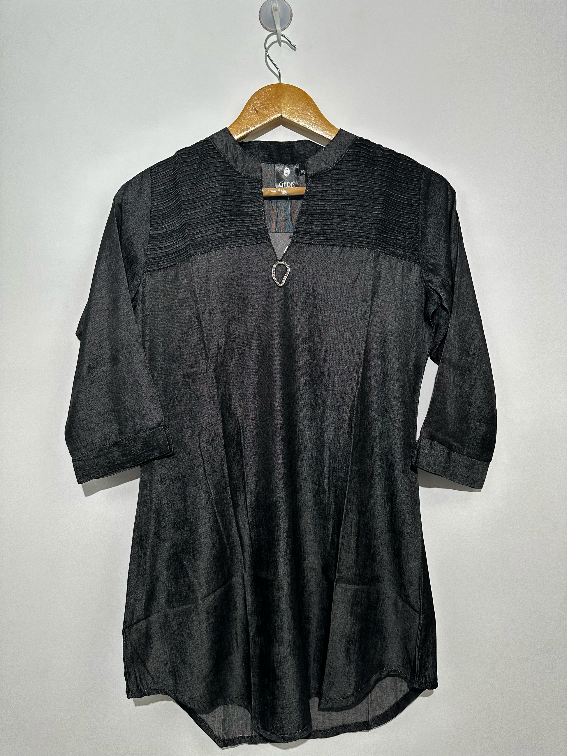 Black Denim Tunic with center work