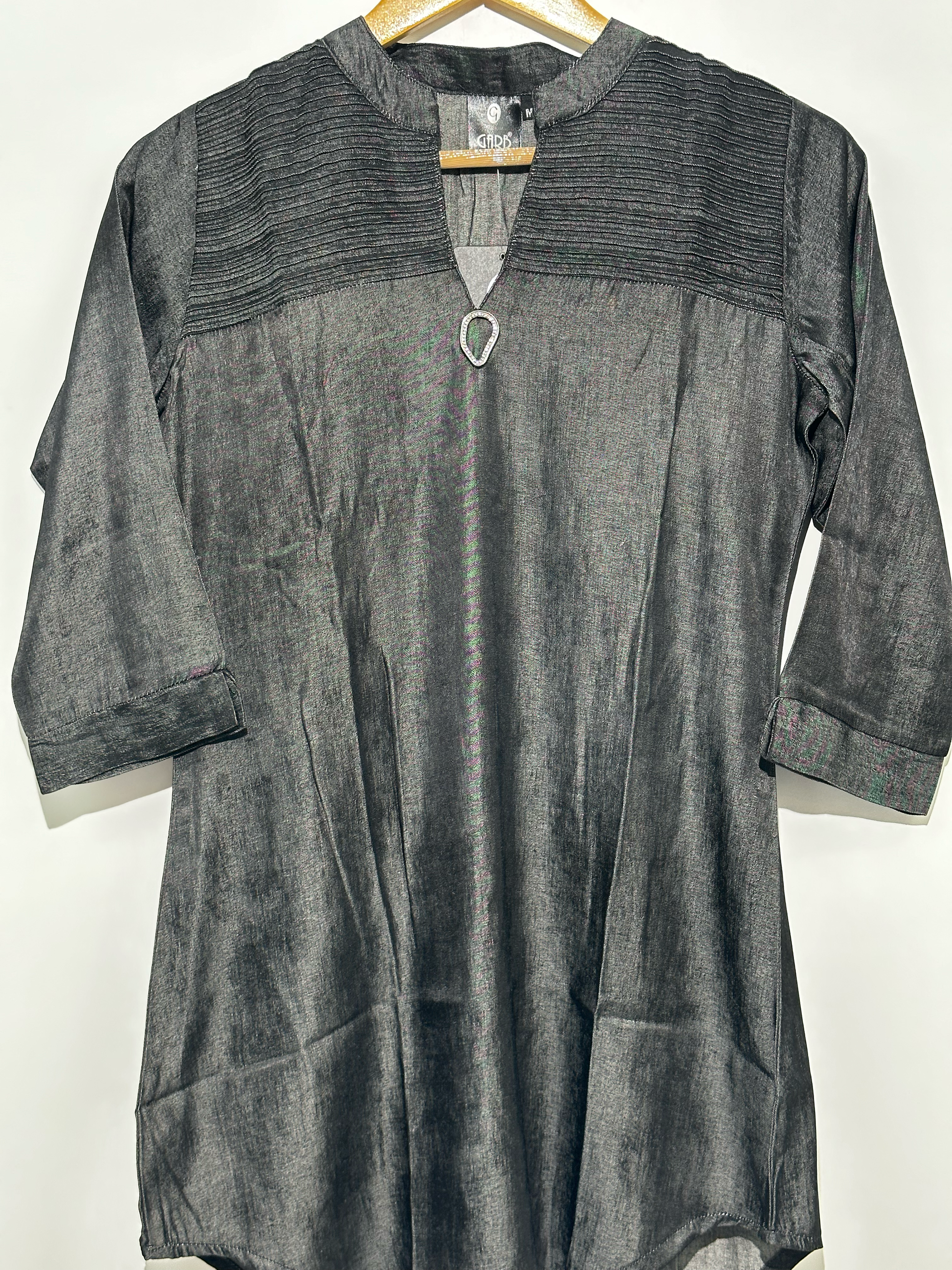 Black Denim Tunic with center work