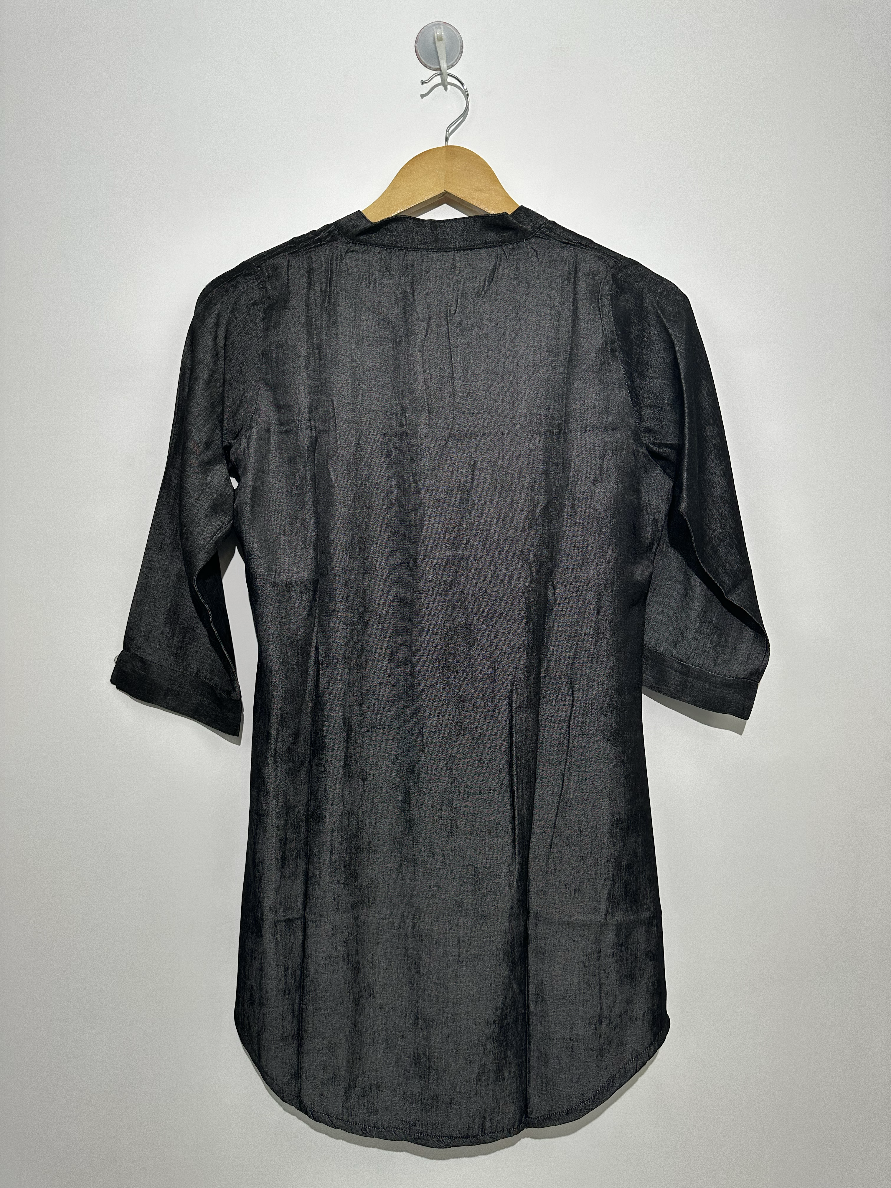 Image of Black Denim Tunic with center work