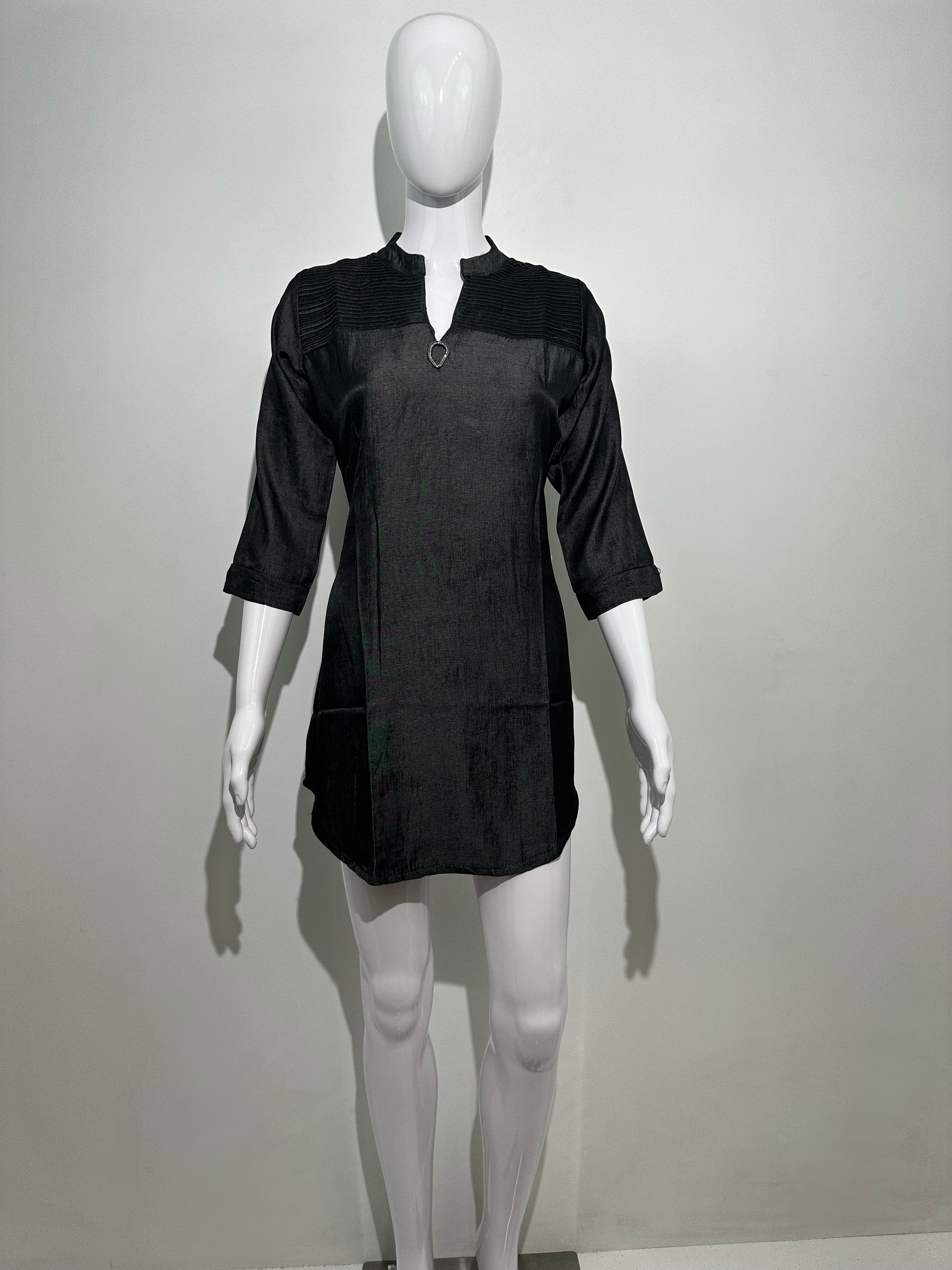Black Denim Tunic with center work