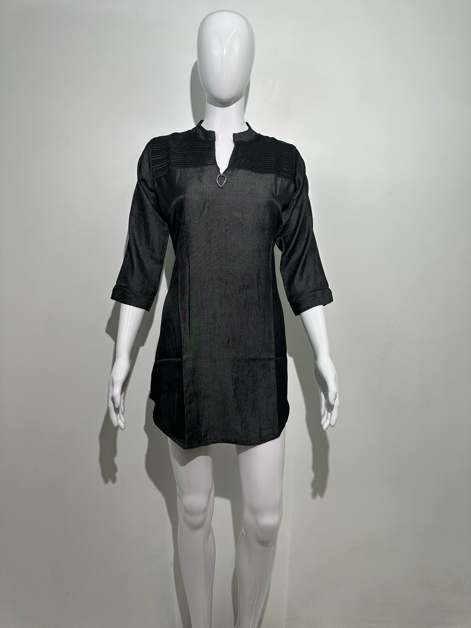 Black Denim Tunic with center work