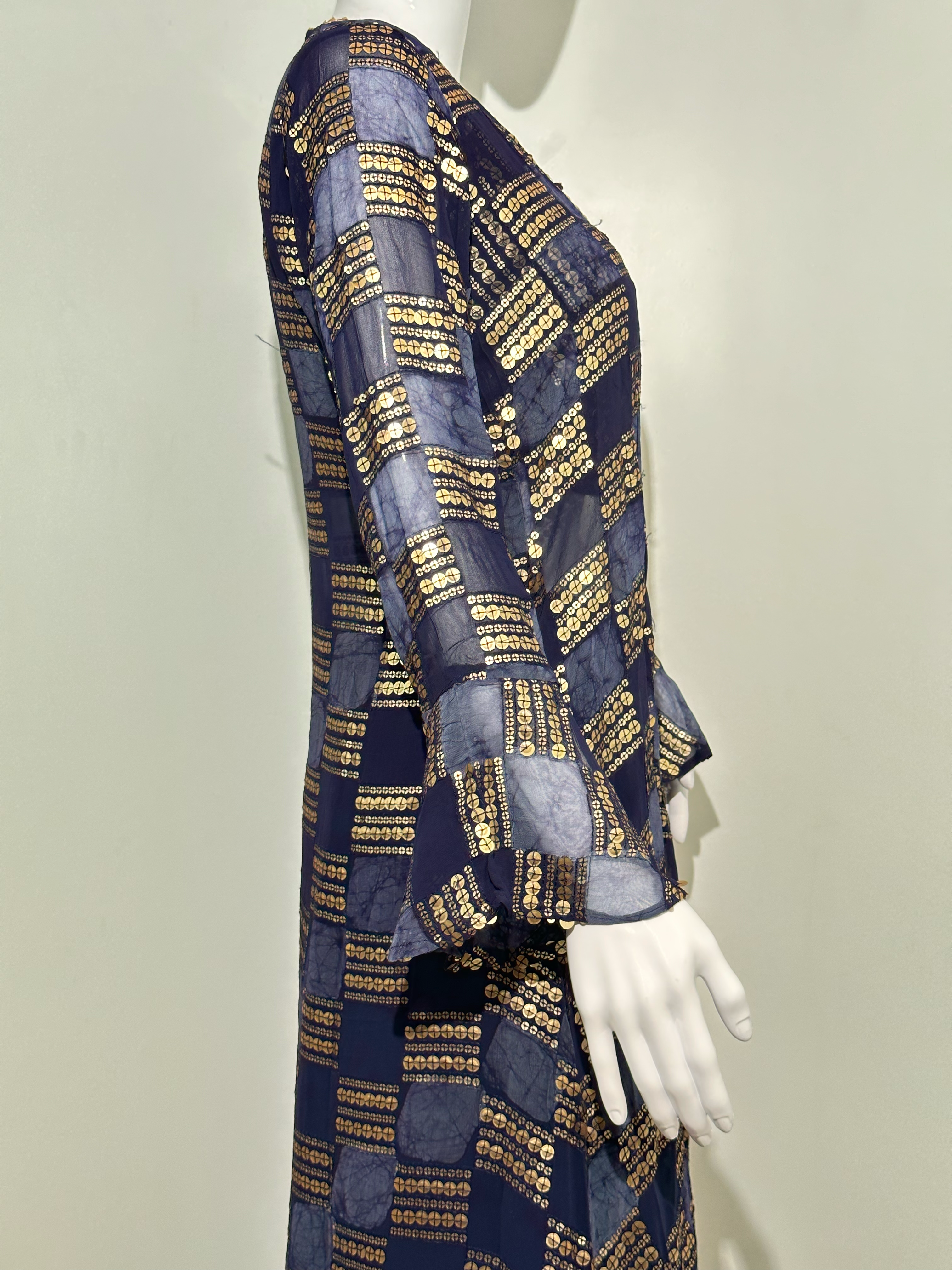 Image of Blue Georgette Three Piece Set