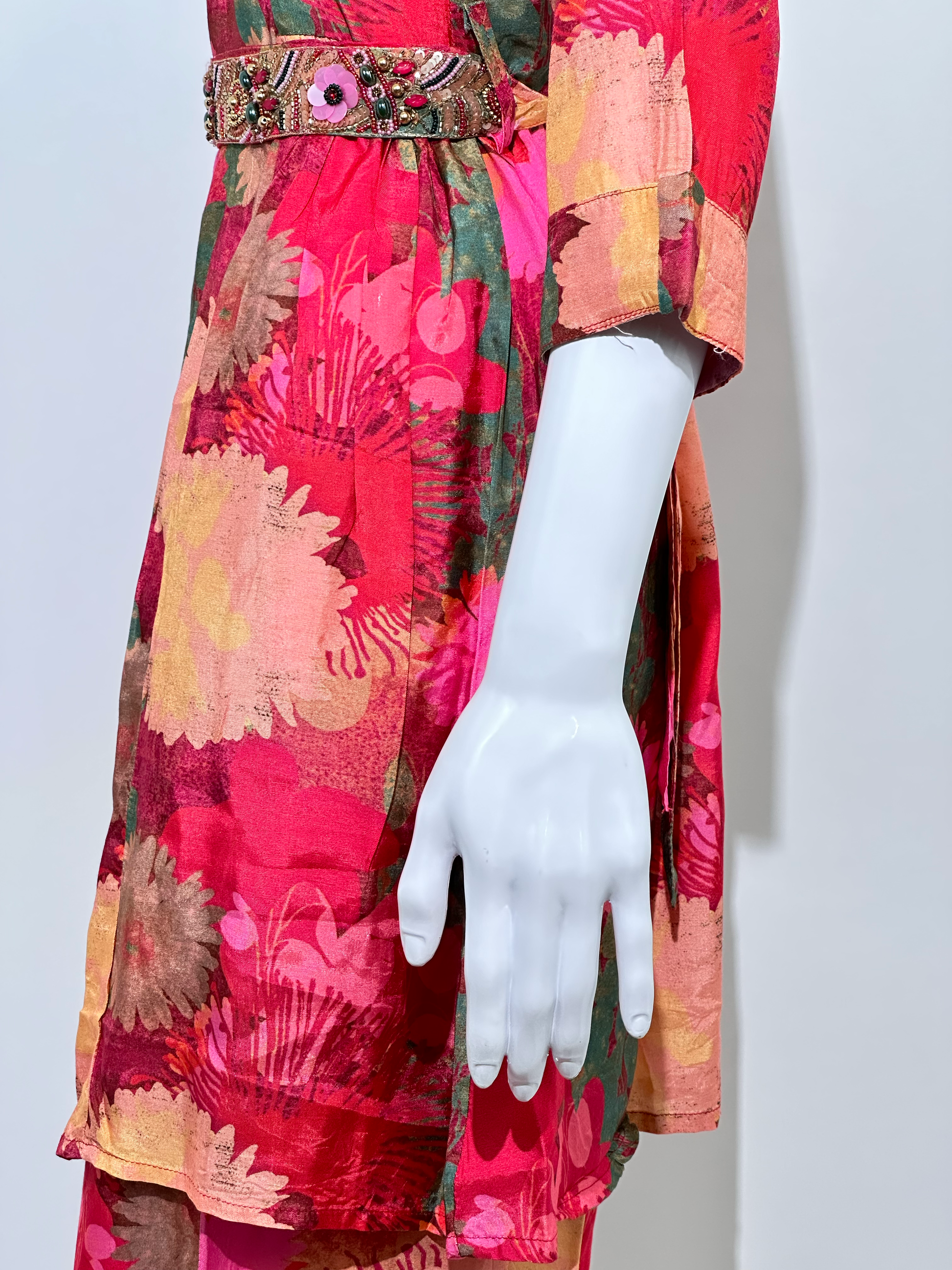 Muslin Hand work Coord Set - with Belt