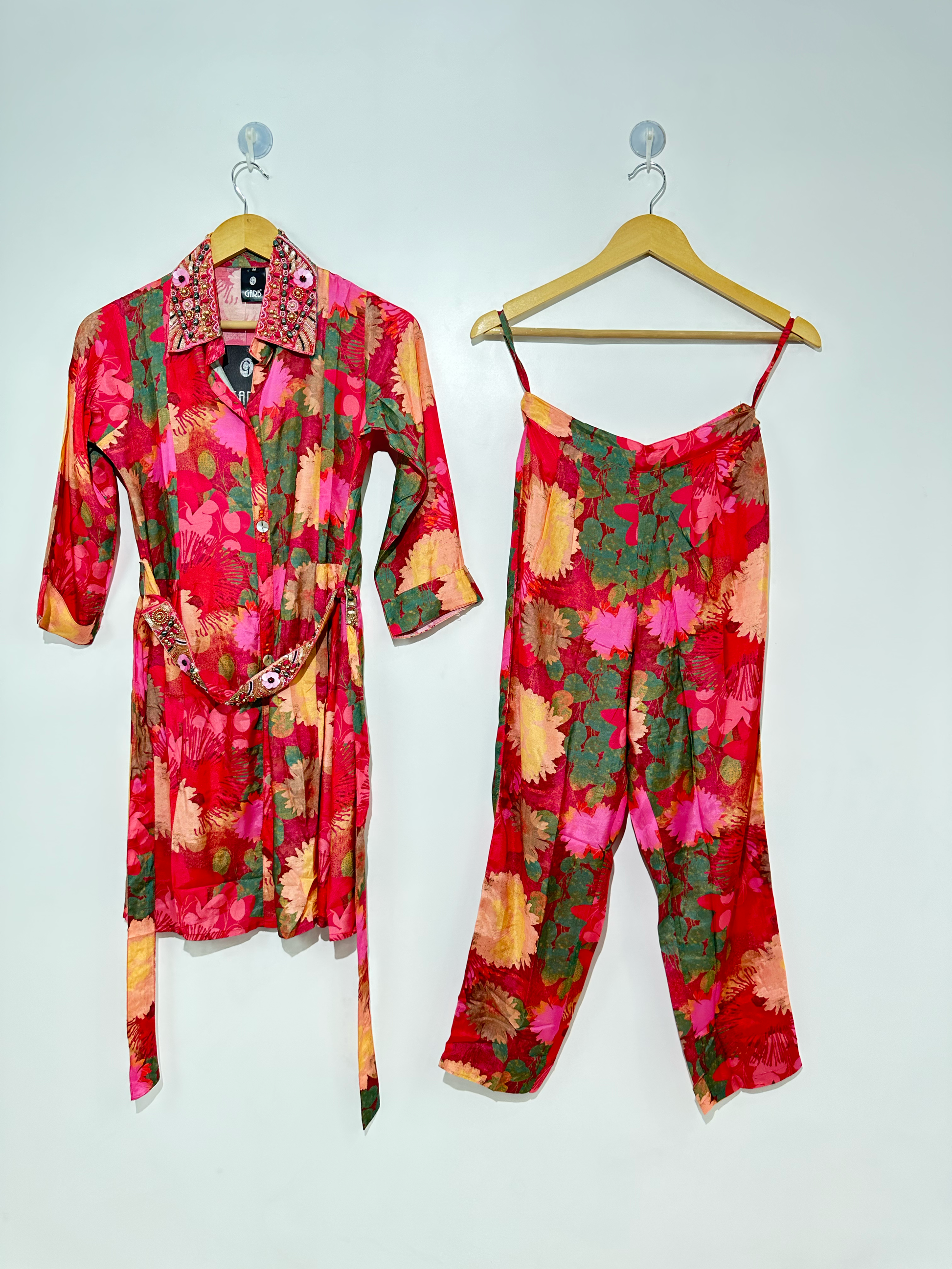 Muslin Hand work Coord Set - with Belt